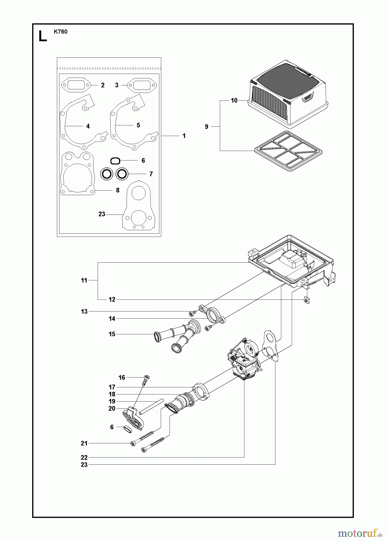  Trennschneider, Cut-Off K760, 2009-12 AIR FILTER