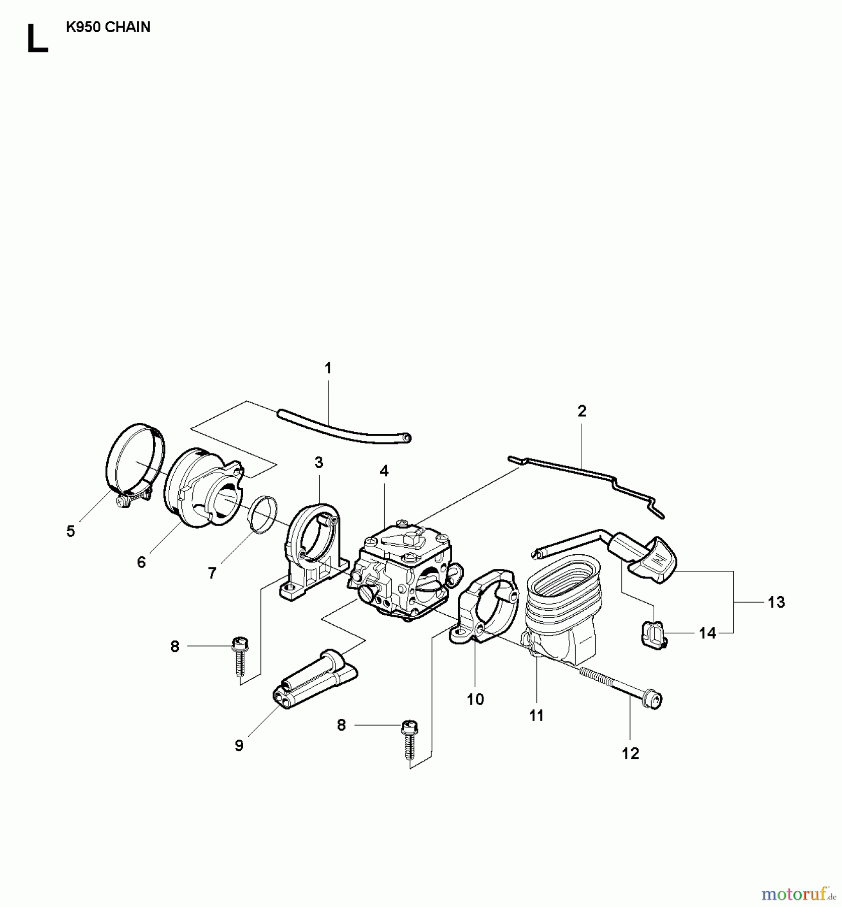  Trennschneider, Cut-Off K950 Chain, 2007-01 CARBURETOR