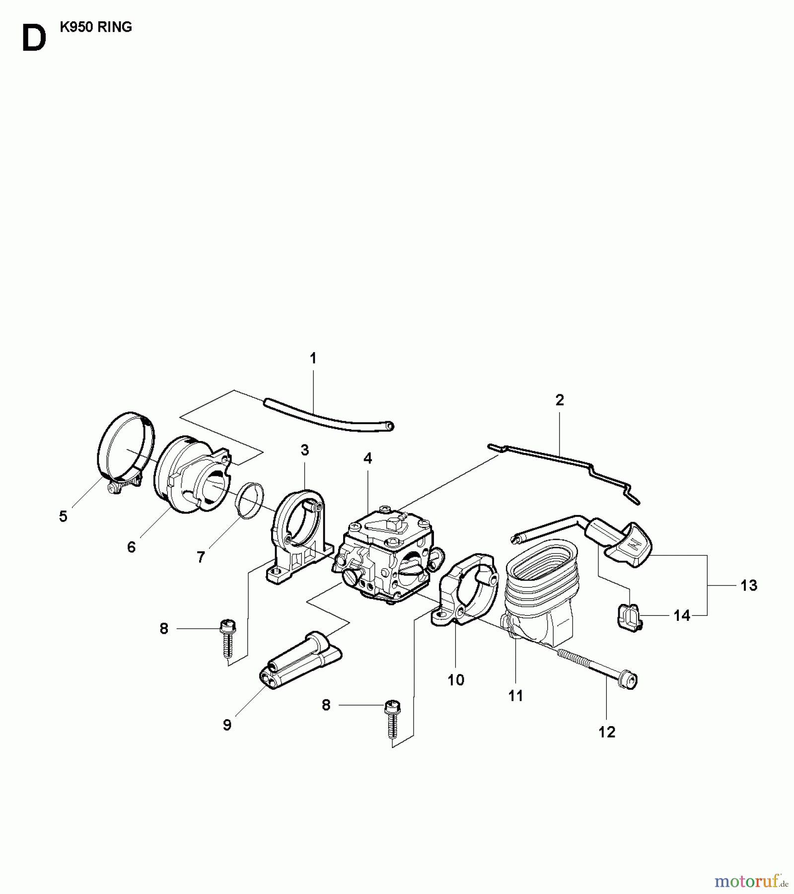  Trennschneider, Cut-Off K950 Ring, 2007-01 CARBURETOR