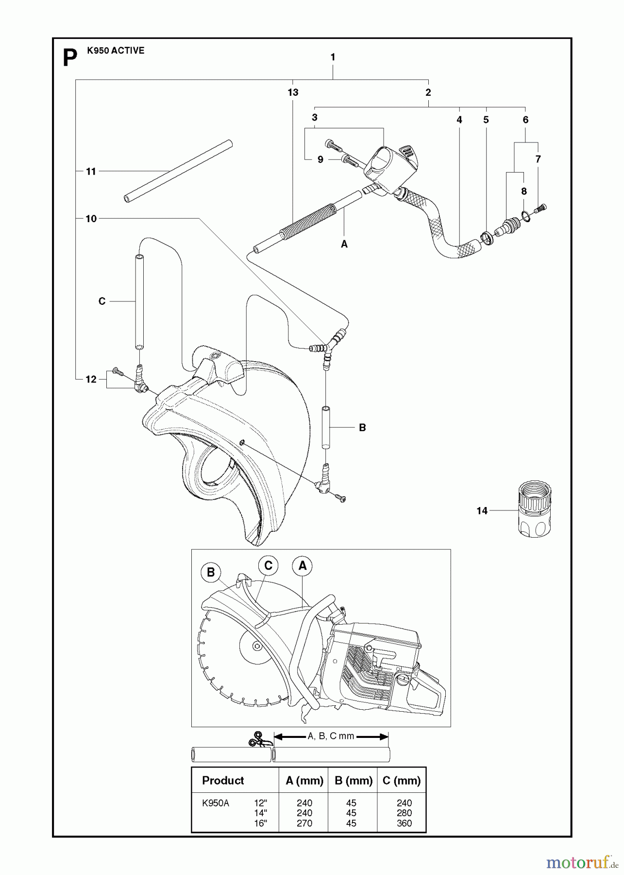  Trennschneider, Cut-Off K950, 2007-01 WATER HOSE KIT