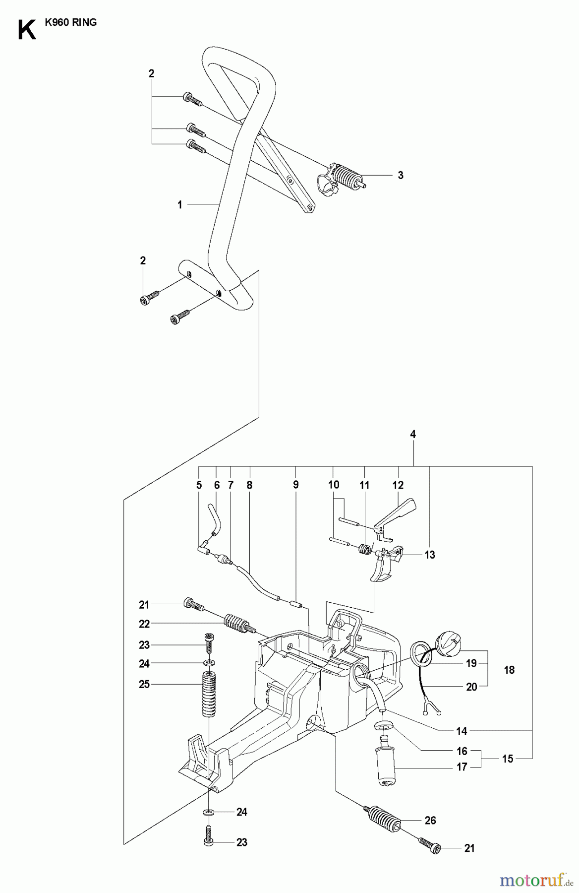  Trennschneider, Cut-Off K960 Ring, 2008-03 FUEL TANK & HANDLE