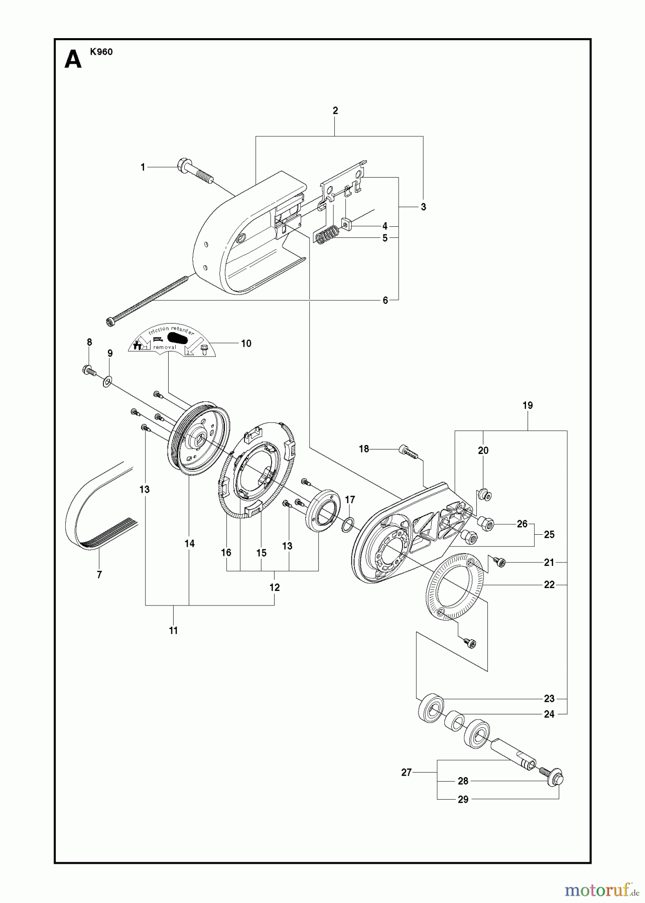  Trennschneider, Cut-Off K960, 2007-10 BELT GUARD & PULLEY