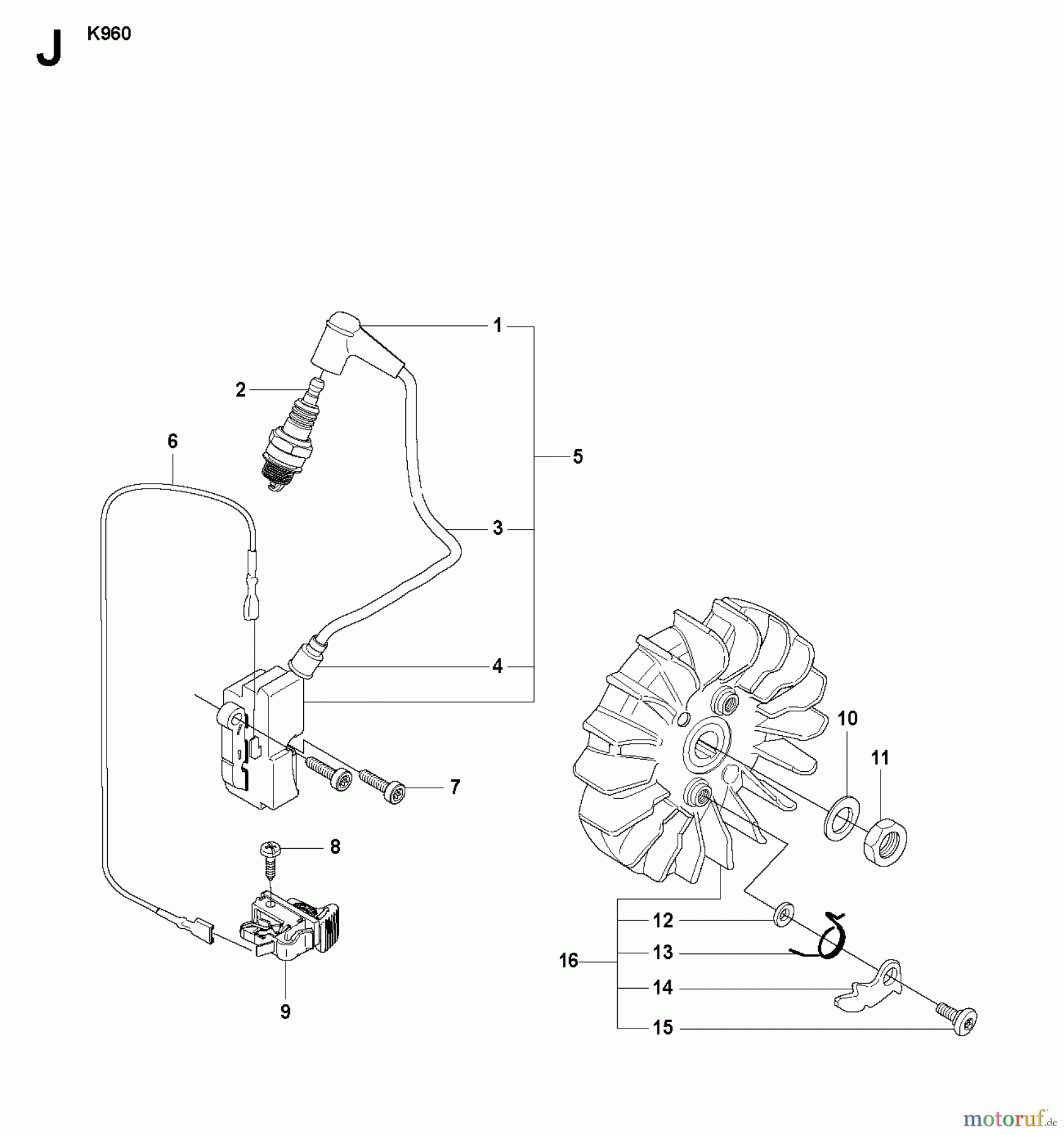  Trennschneider, Cut-Off K960 RESCUE, 2008-12 IGNITION SYSTEM
