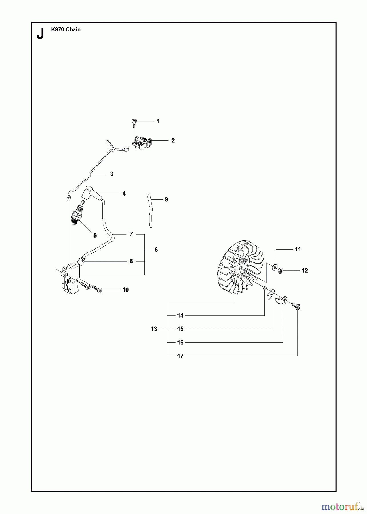  Trennschneider, Cut-Off K970 CHAIN, 2011-12 IGNITION SYSTEM