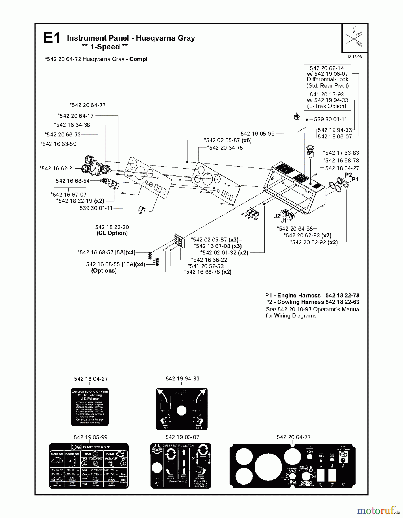 Trennschneider, Floor FS4800, 2006-44 Instrument Panel, 1-Speed