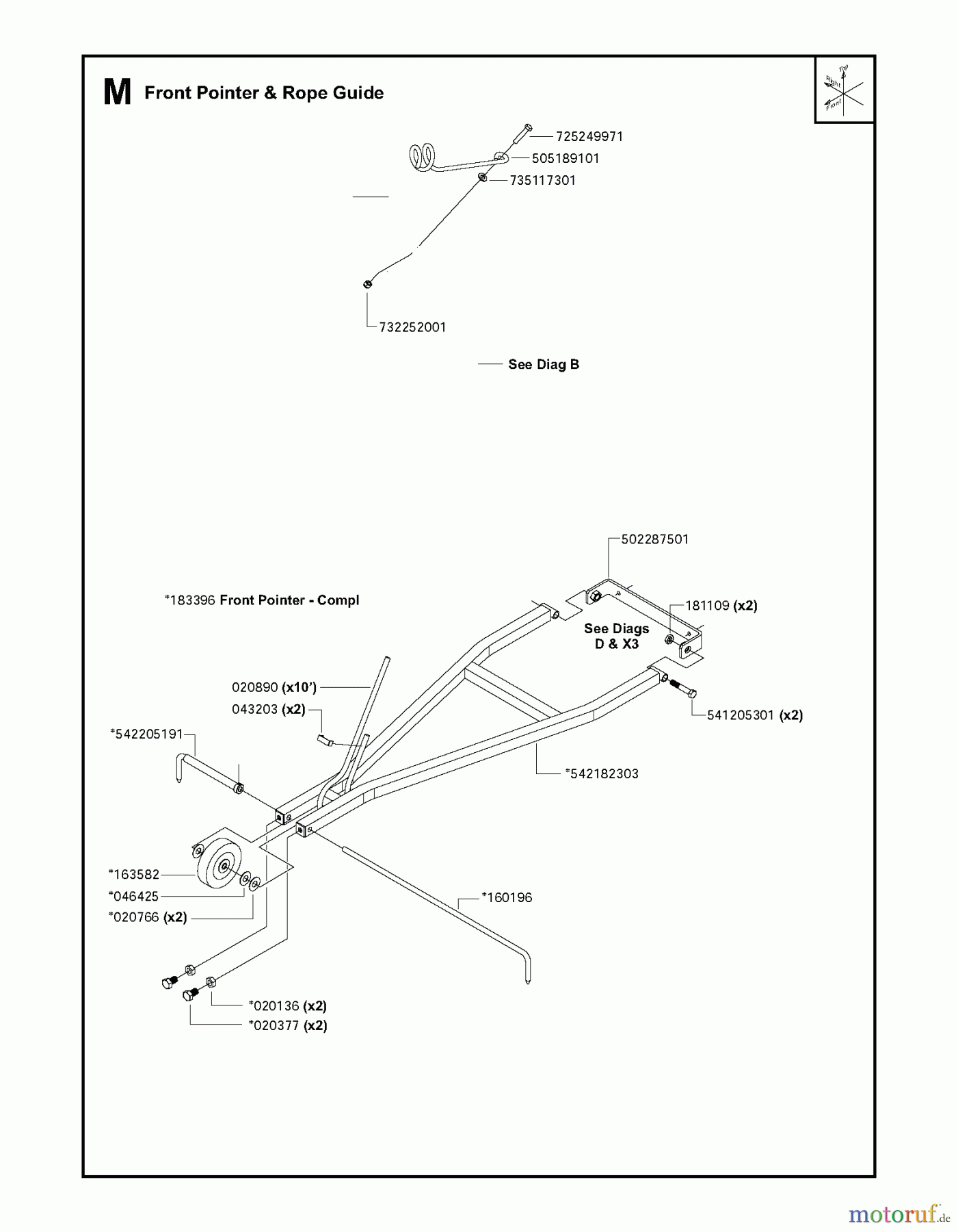  Trennschneider, Floor FS6600 JD T3, 2009-20 Front Pointer & Rope Guide
