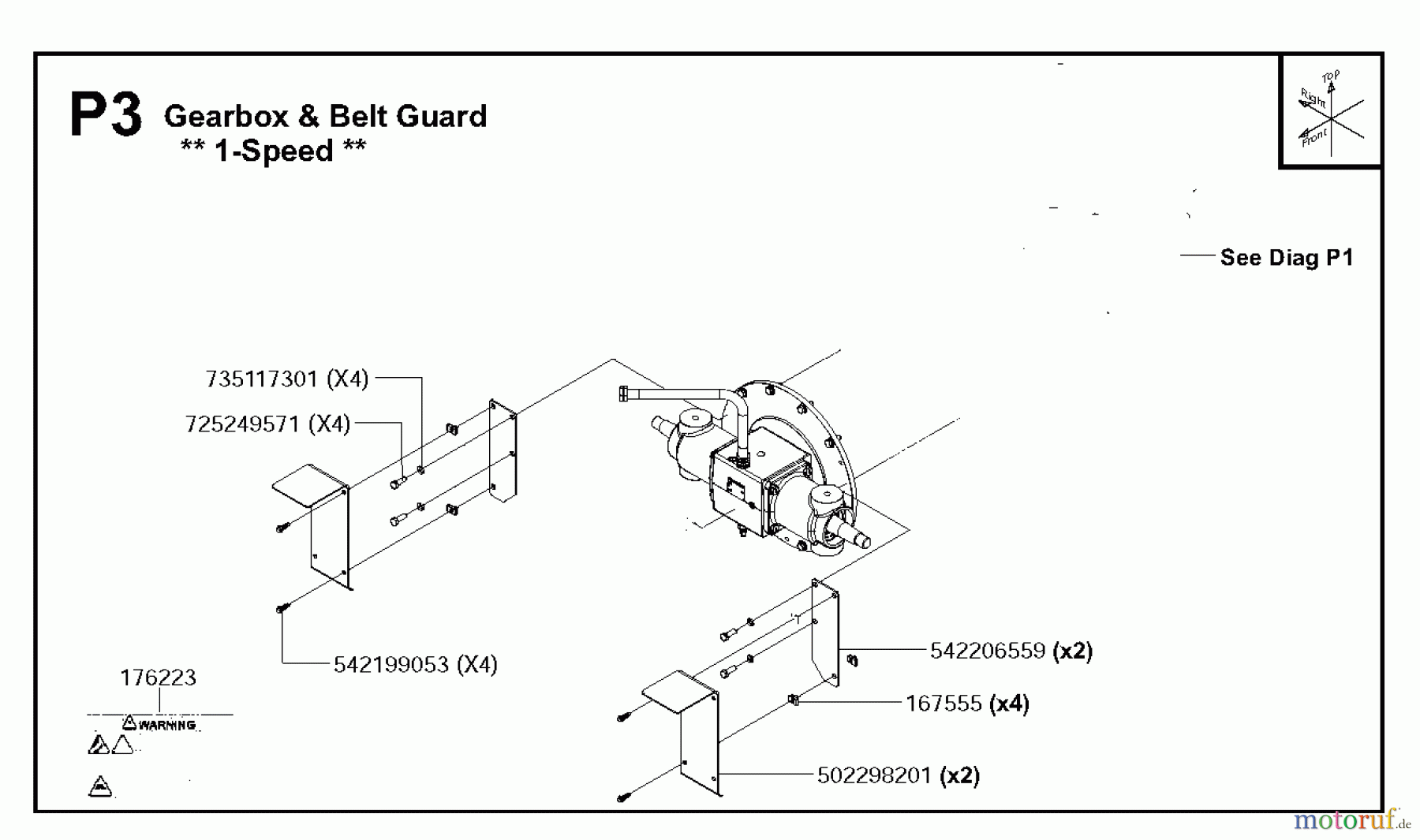  Trennschneider, Floor FS6600 JD T3, 2009-20 Gearbox & Belt Guard - 1-Speed
