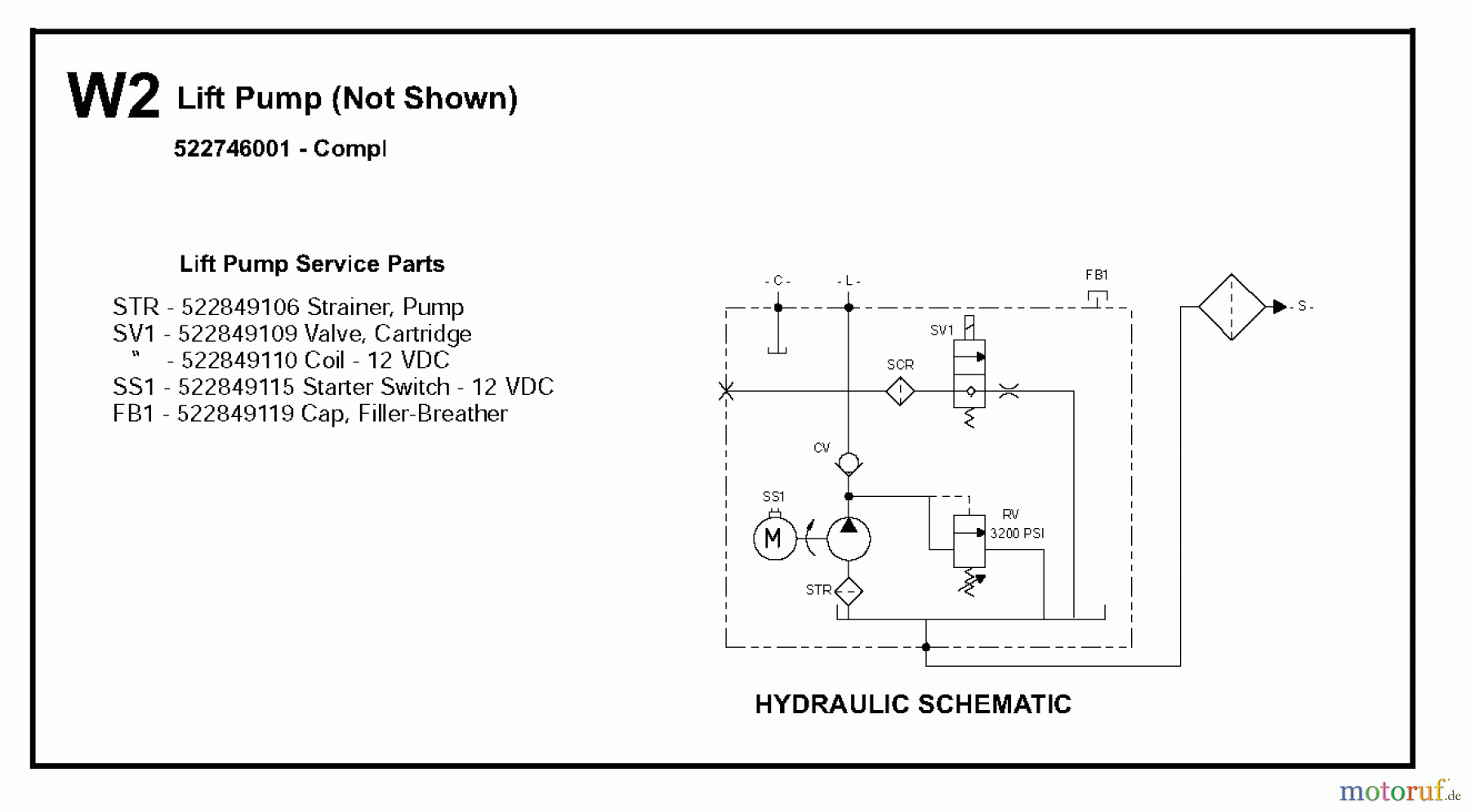 Trennschneider, Floor FS6800 YAN T3, 2009-10 Lift Pump
