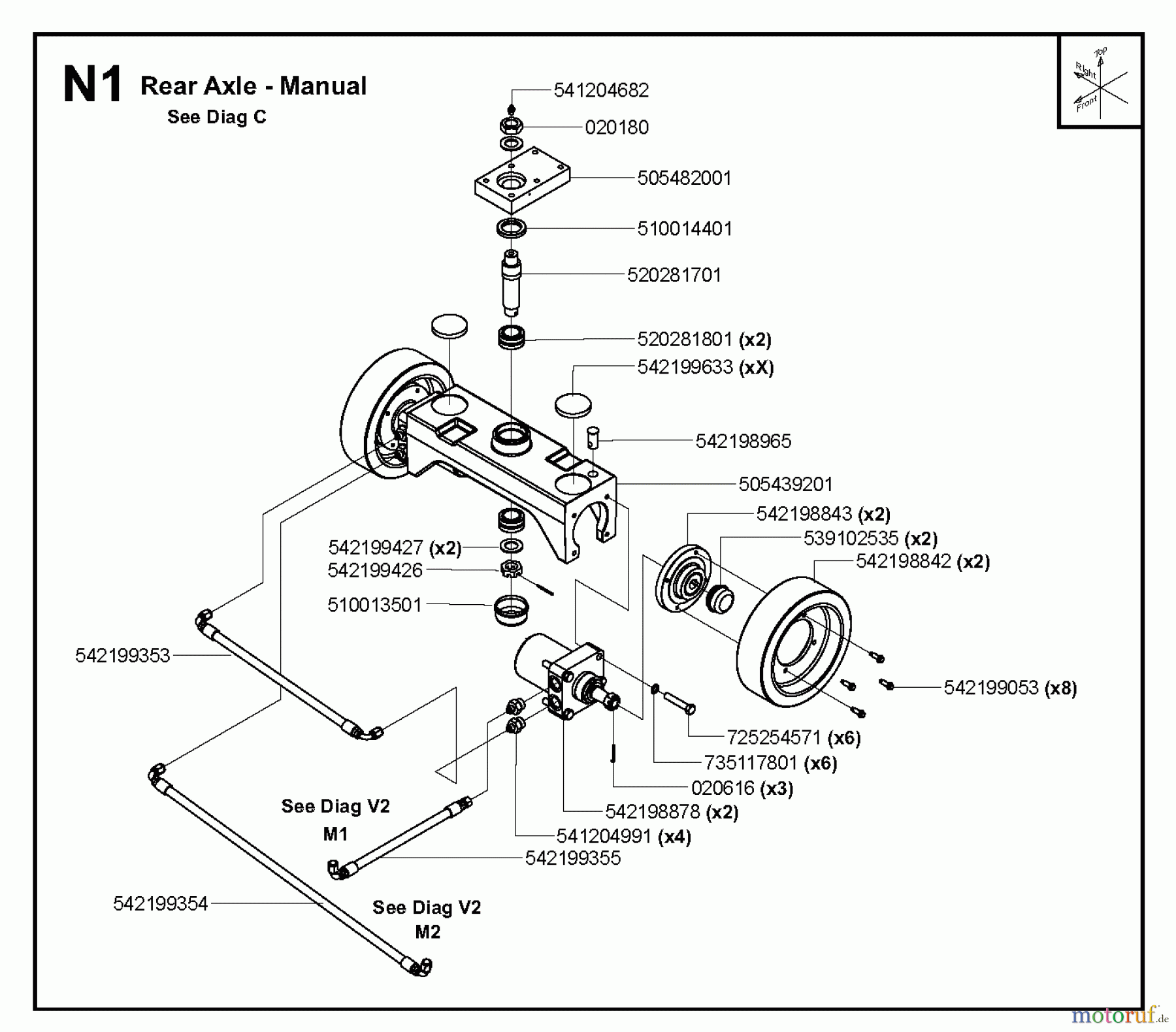 Trennschneider, Floor FS6800 YAN T3, 2009-10 Rear Axle - Manual