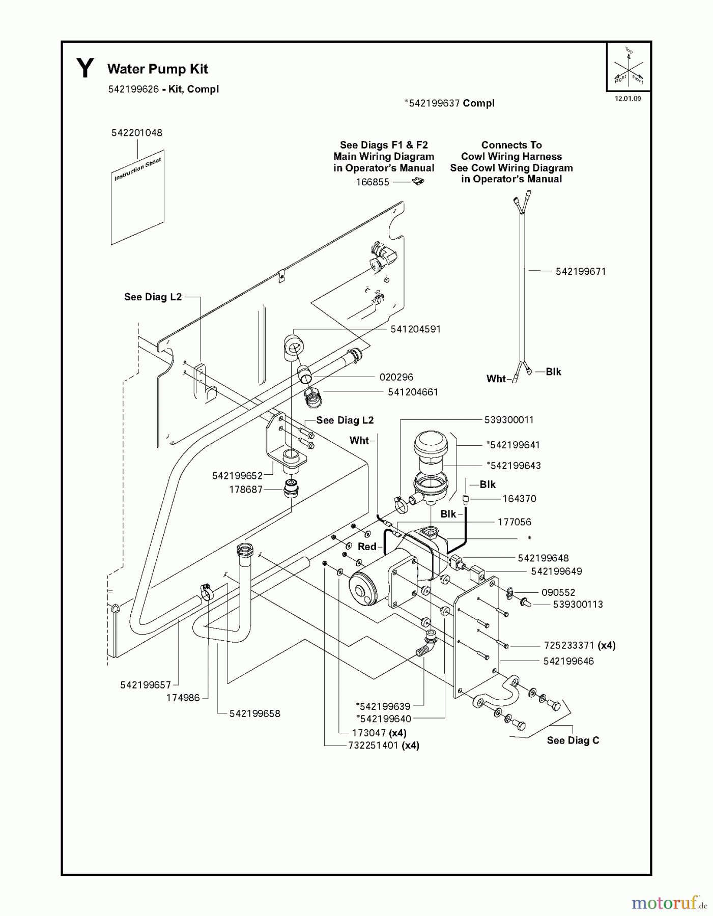 Trennschneider, Floor FS6800 YAN T3, 2009-10 Water Pump Kit
