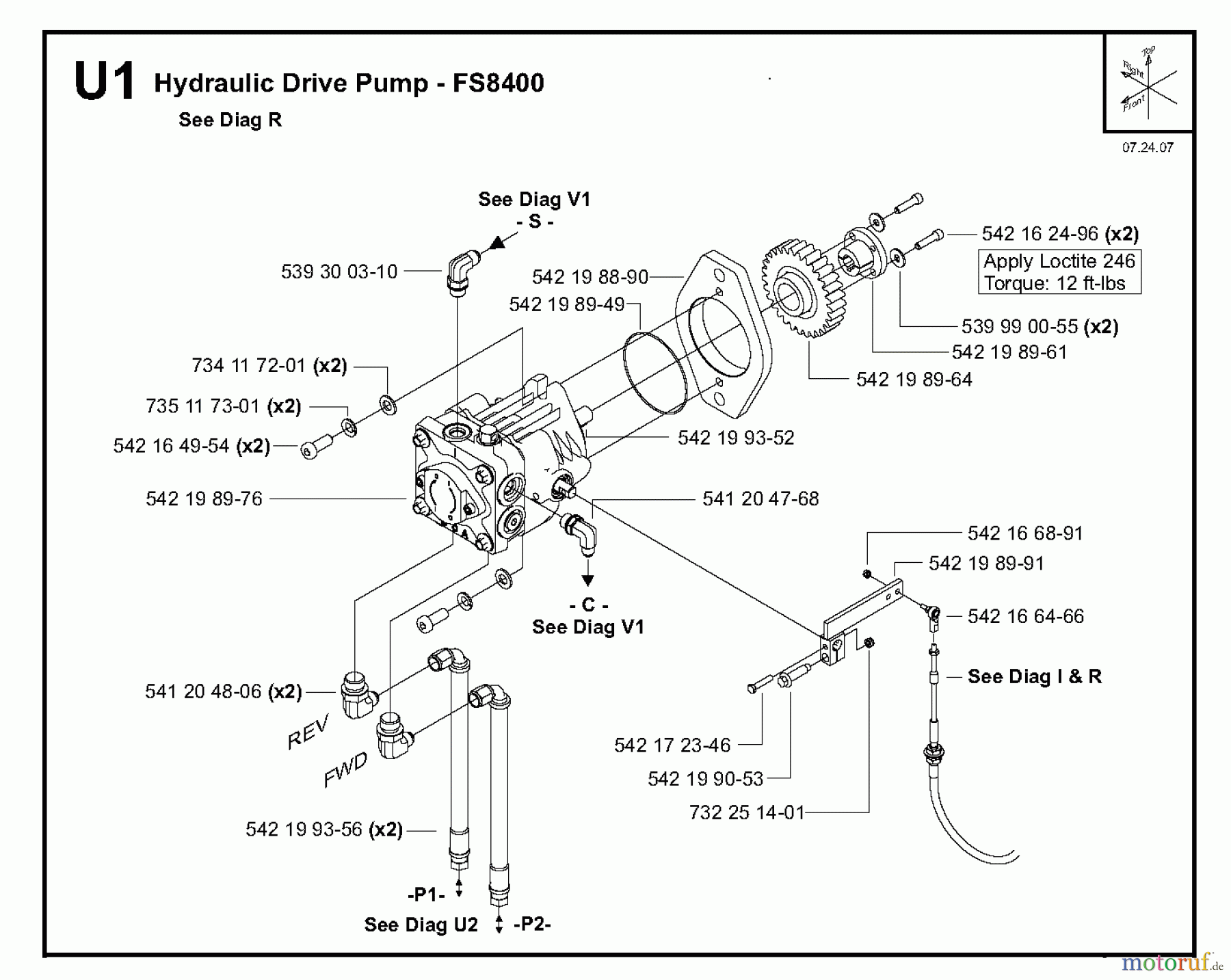 Trennschneider, Floor FS8400, 2007-36 Hydraulic Drive Pump