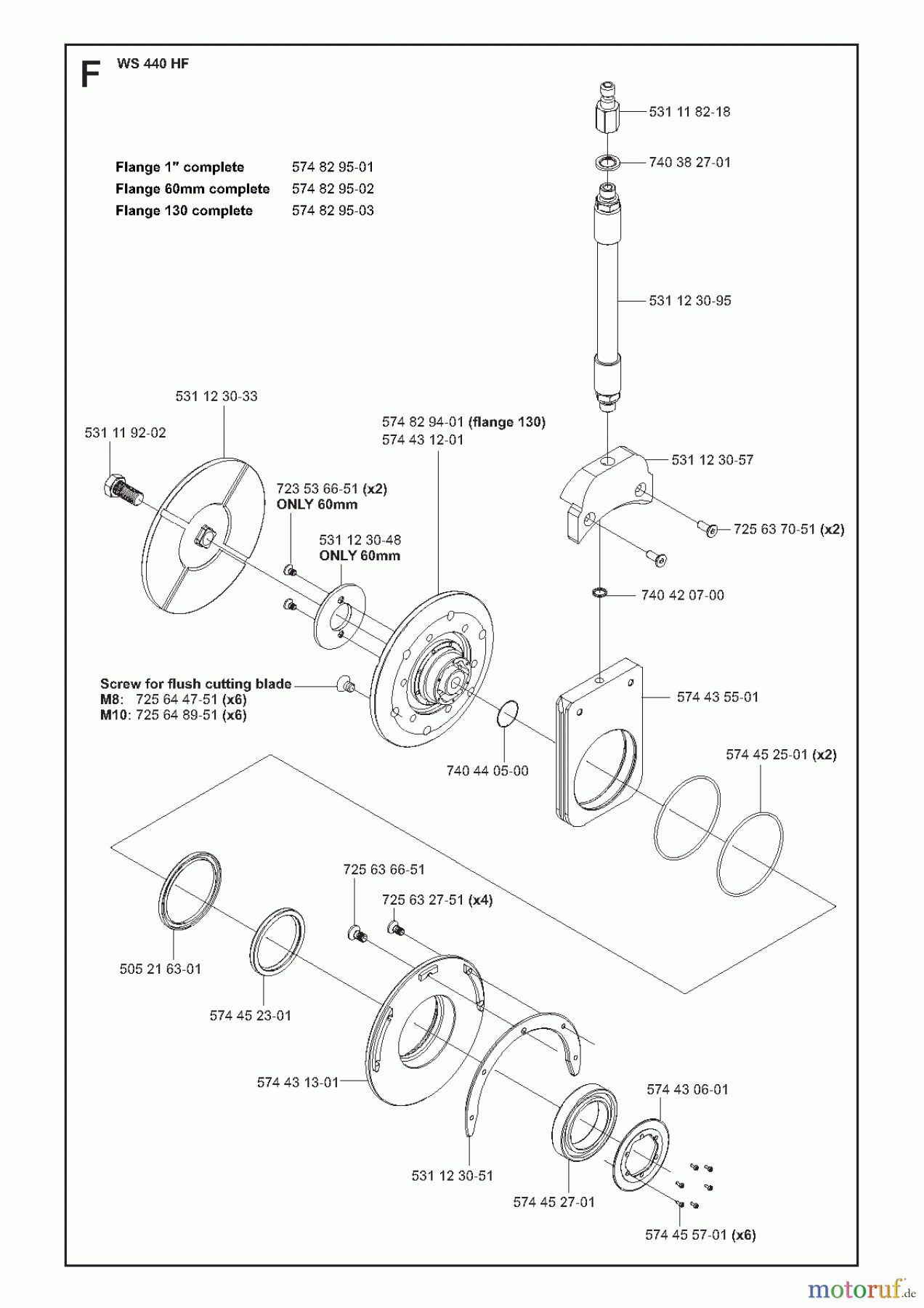  Wand und Kabelsägen WS440 HF, 2010-11 Blade flange