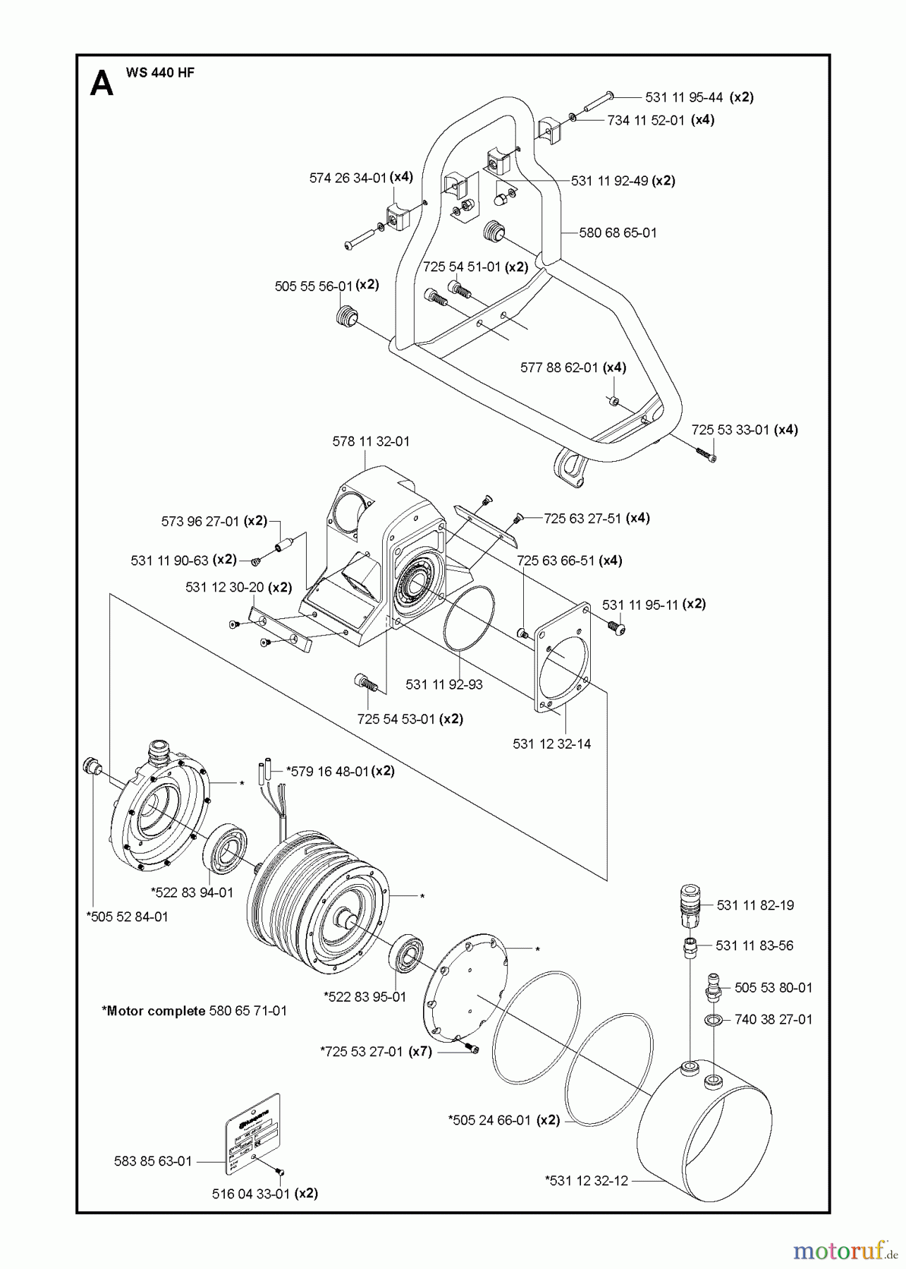  Wand und Kabelsägen WS440 HF, Valid from machine no. 8382, 2012-07 HOUSING