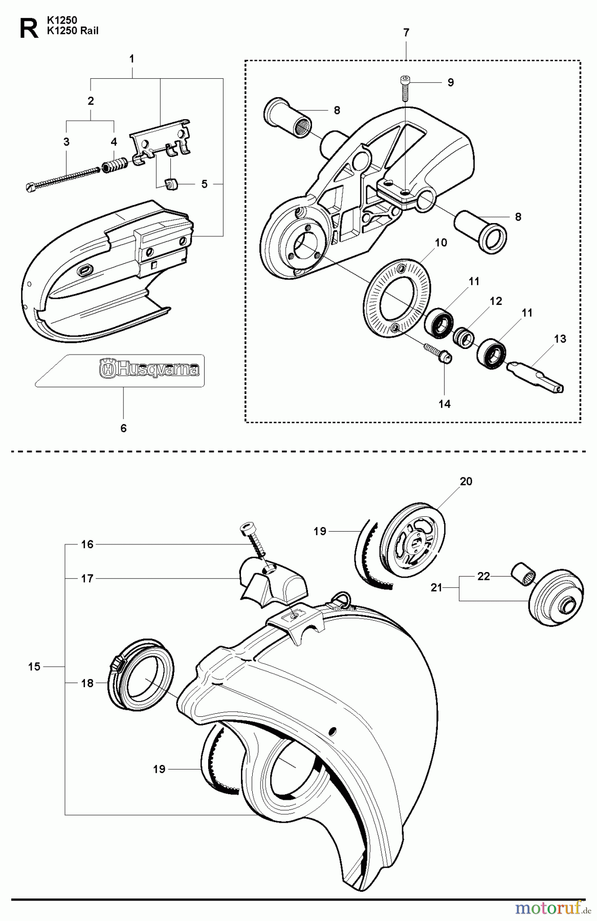  Trennschneider, Cut-Off K1250 RAIL, 2008-01 BELT GUARD #1