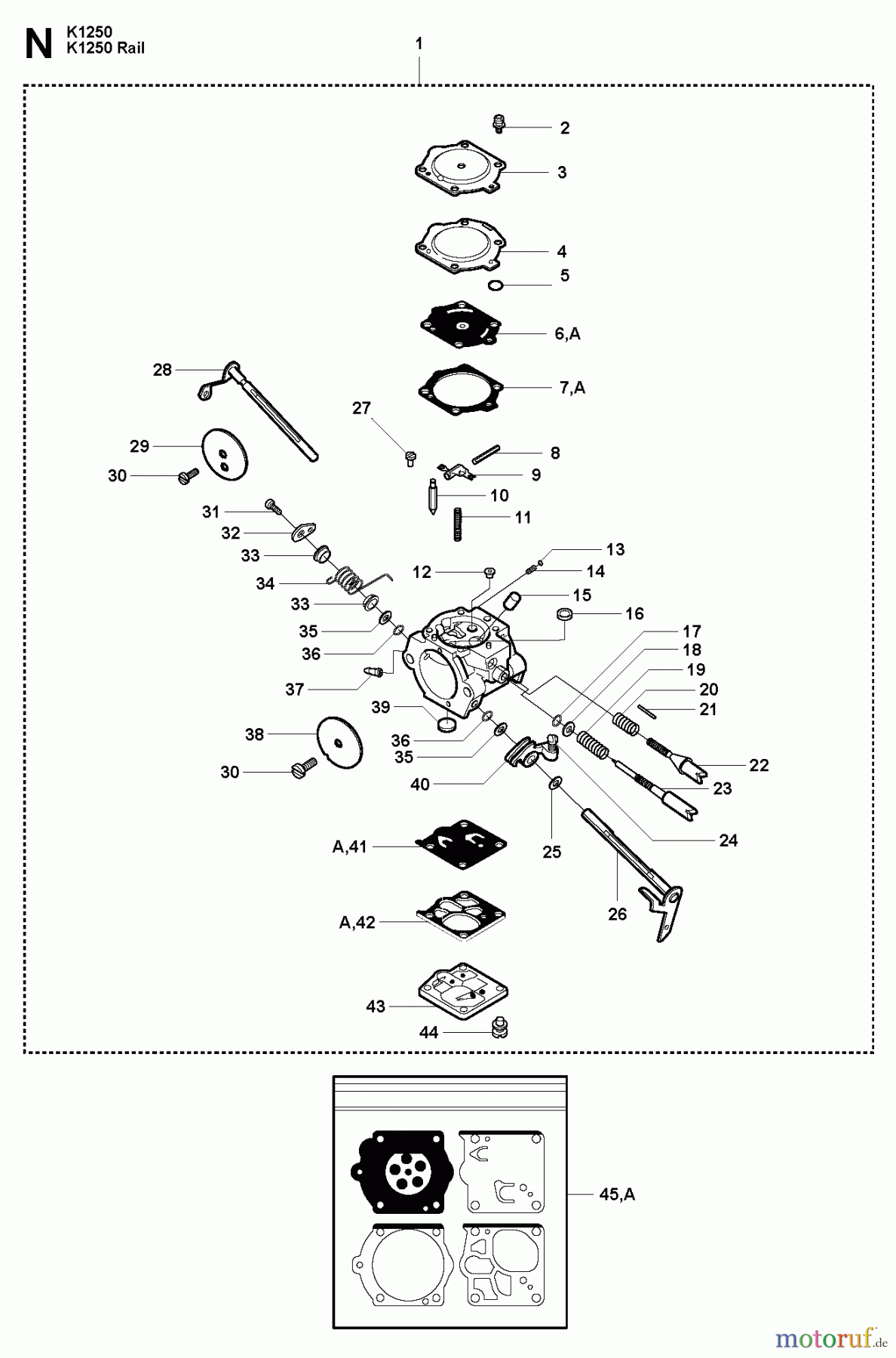  Trennschneider, Cut-Off K1250 Active, 2008-01 CARBURETOR DETAILS