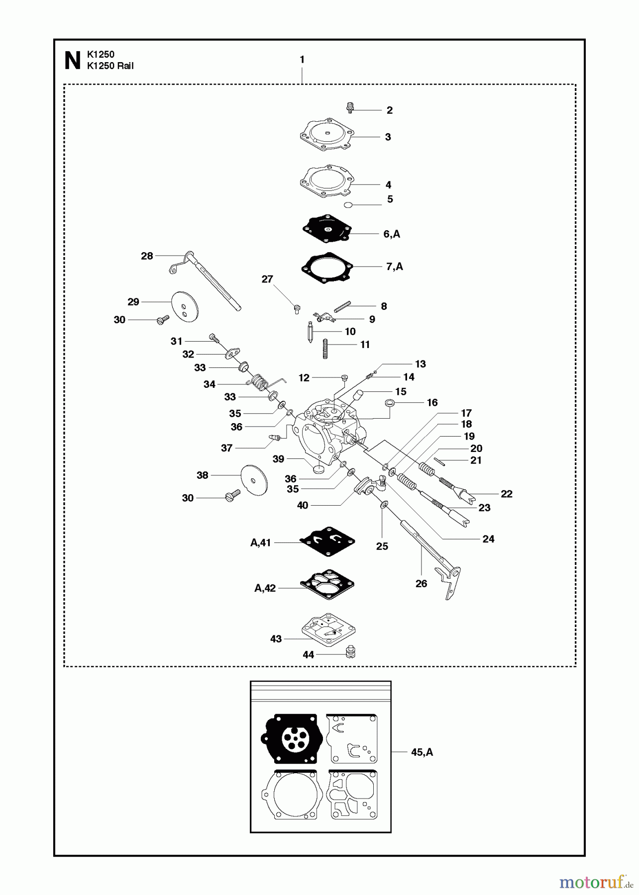  Trennschneider, Cut-Off K1250 Rail, 2010-02 CARBURETOR DETAILS