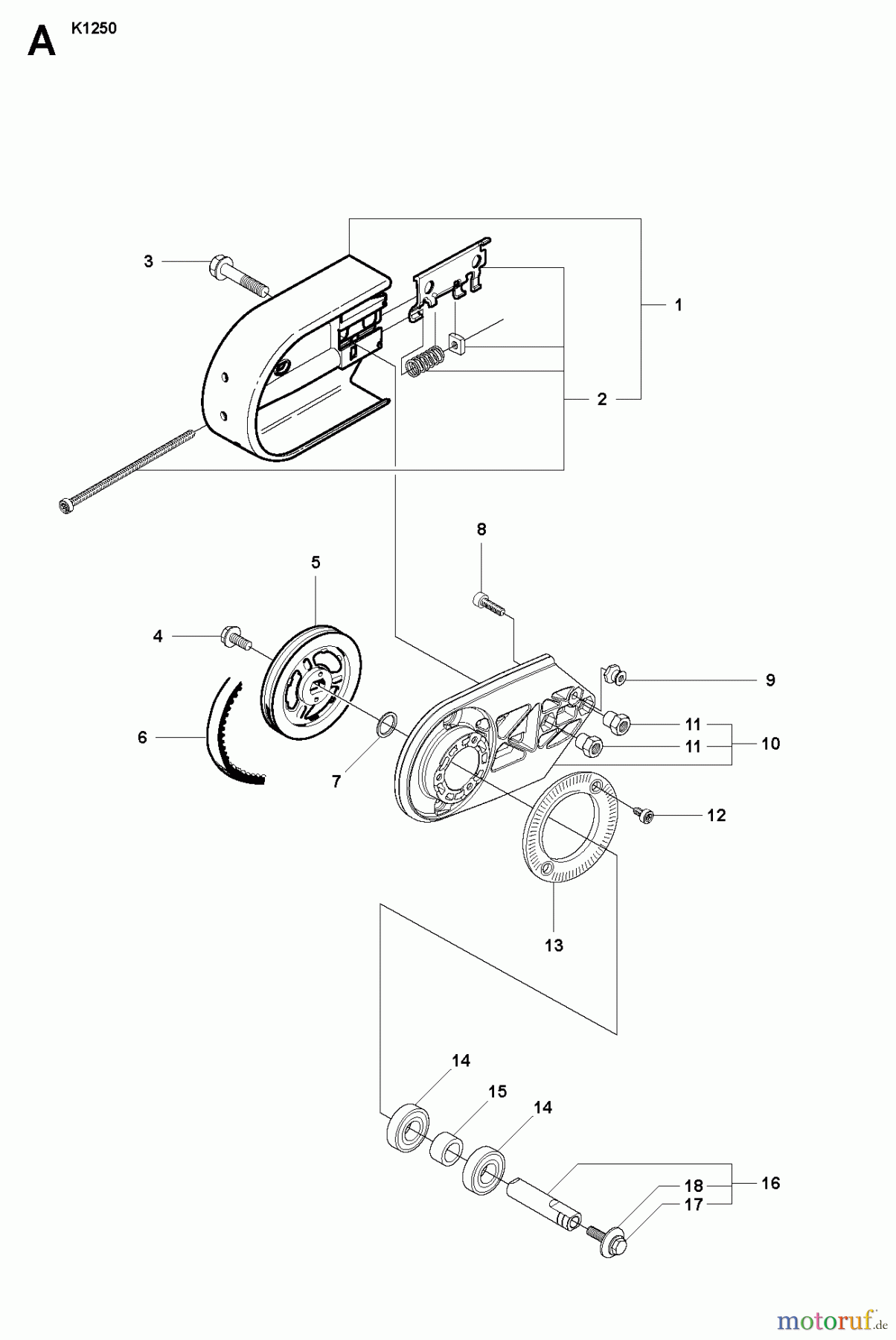  Trennschneider, Cut-Off K1250 RAIL, 2007-01 BELT GUARD & PULLEY