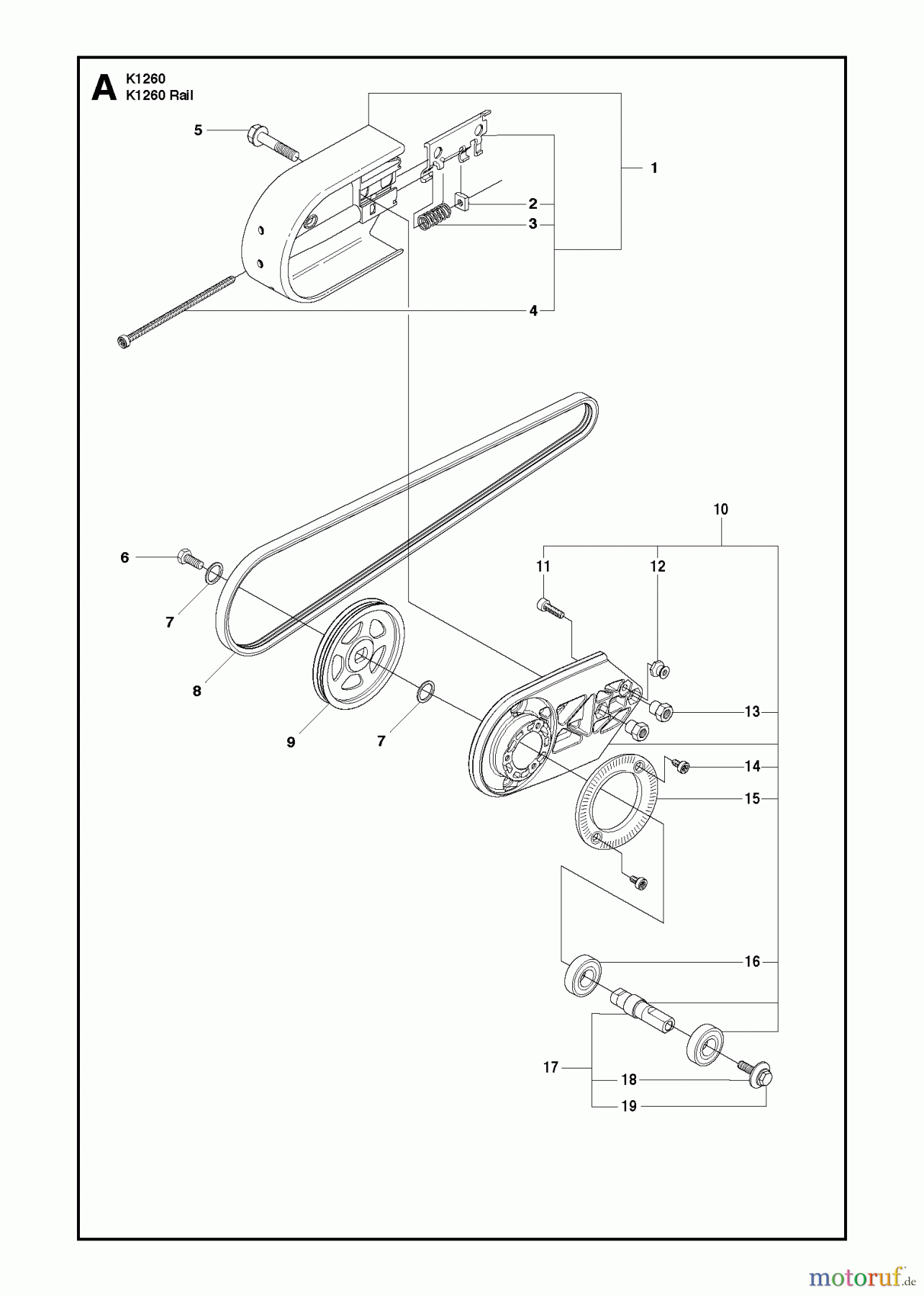  Trennschneider, Cut-Off K1260, 2010-10 BELT GUARD & PULLEY
