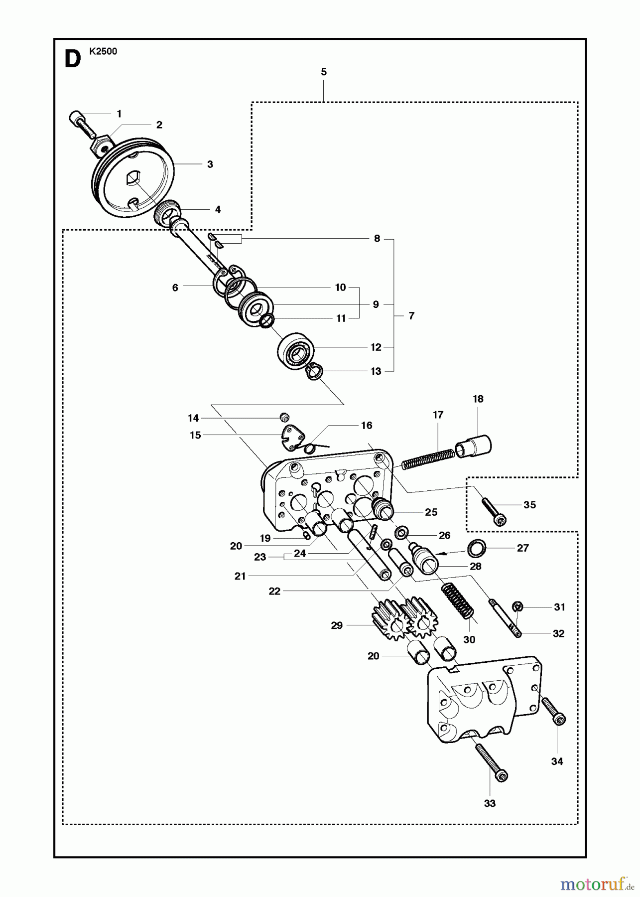  Trennschneider, Cut-Off K2500, 2010-10 HYDRAULIC PUMP - MOTOR