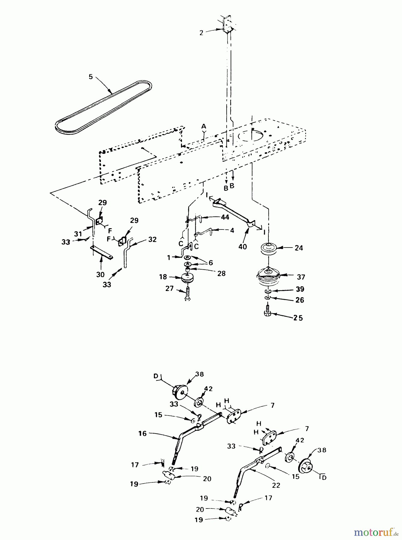 Husqvarna Rasen und Garten Traktoren YT 125 (954000041) - Husqvarna Yard Tractor (1990-01 & After) Drive (Part 1)