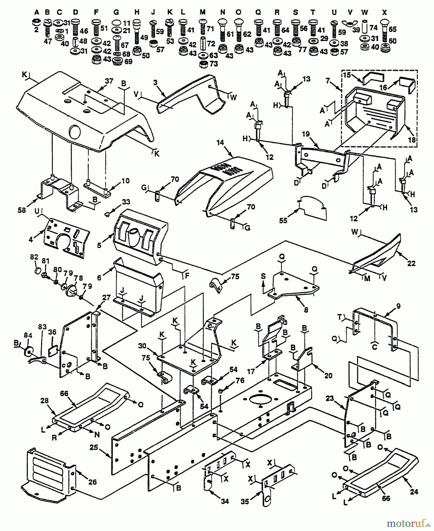 Husqvarna Rasen und Garten Traktoren YT 160 (954000582) (HU1642A) - Husqvarna Yard Tractor (1993-01 & After) Chassis And Enclosures