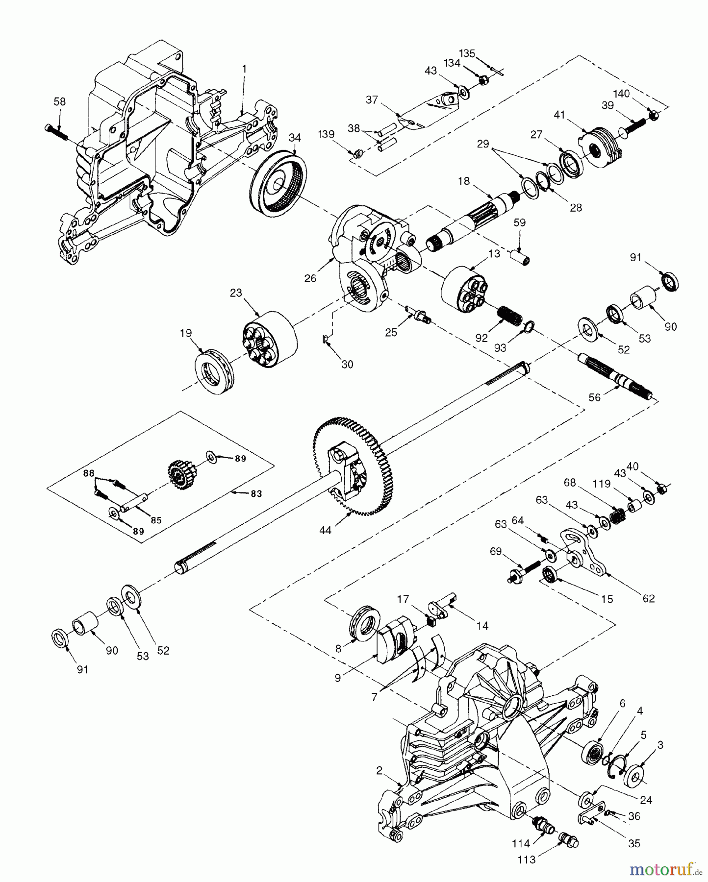 Husqvarna Rasen und Garten Traktoren YTH 145 (954140015A) - Husqvarna Yard Tractor (1999-05 & After) Hydro Gear Transaxle - Model Number 319-0650