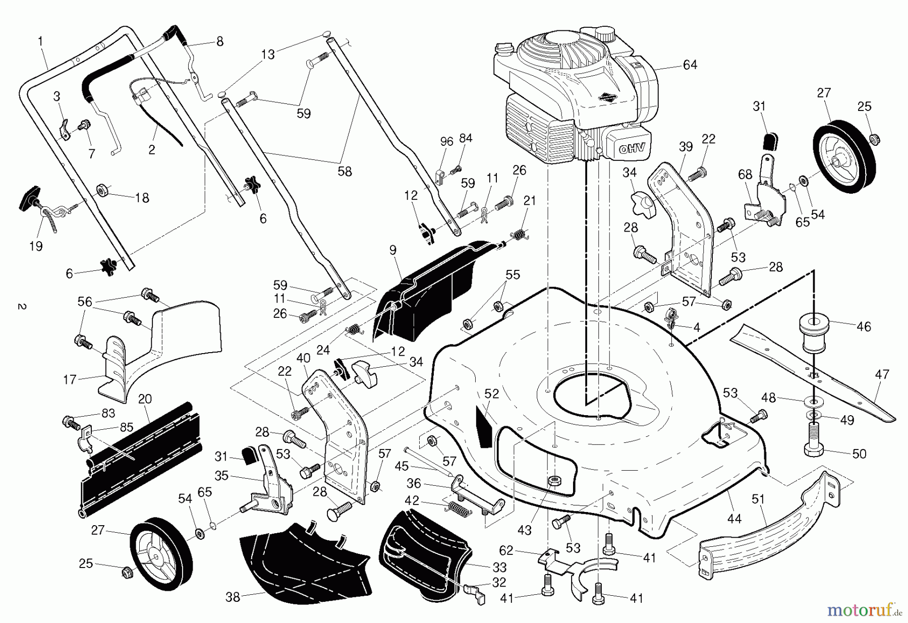 Husqvarna Rasenmäher HU 550F (96143009500) - Husqvarna Walk-Behind Mower (2013-02 & After) FRAME