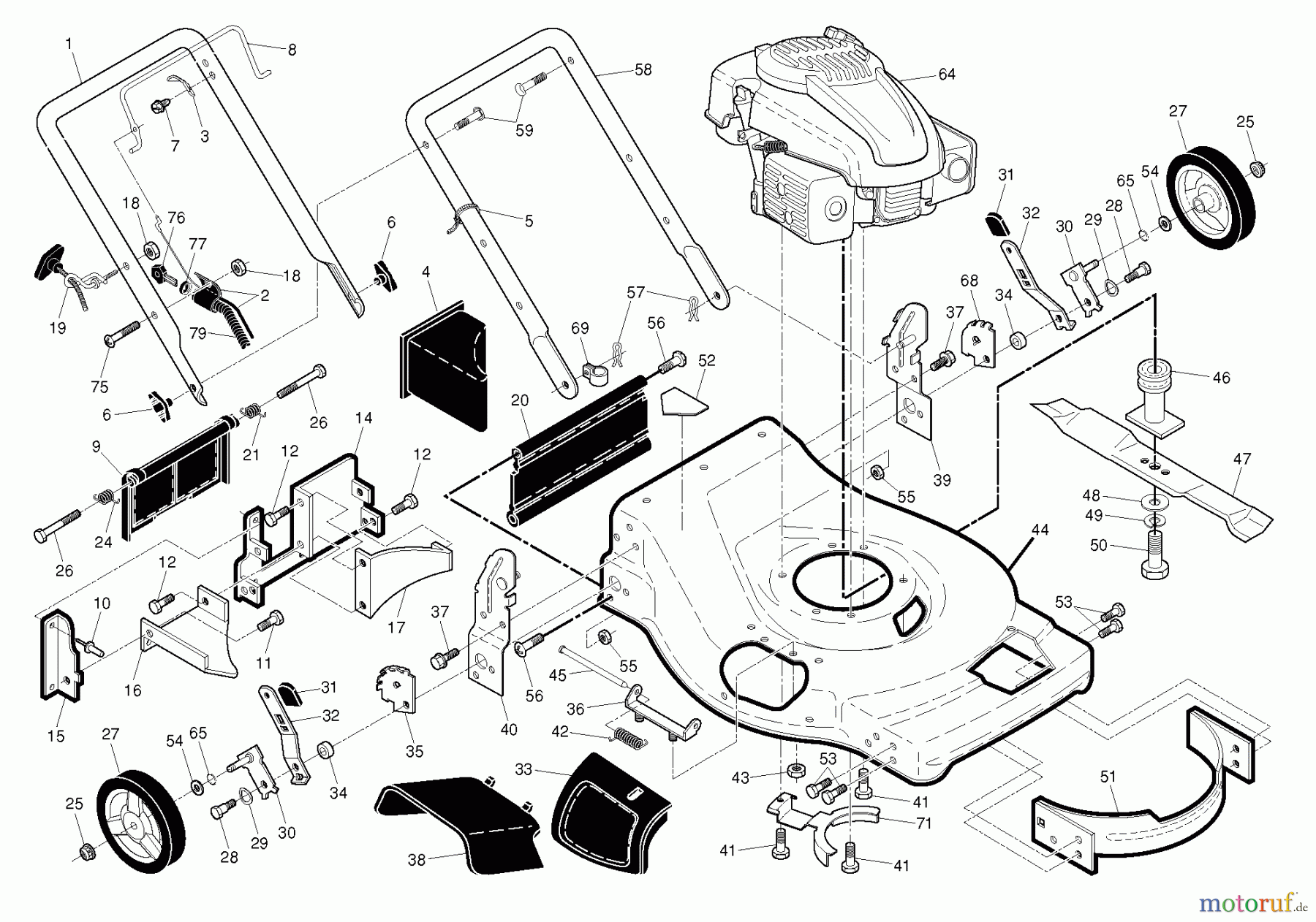 Husqvarna Rasenmäher XT 722FE (96143006105) - Husqvarna Walk-Behind Mower (2012-02 & After) FRAME