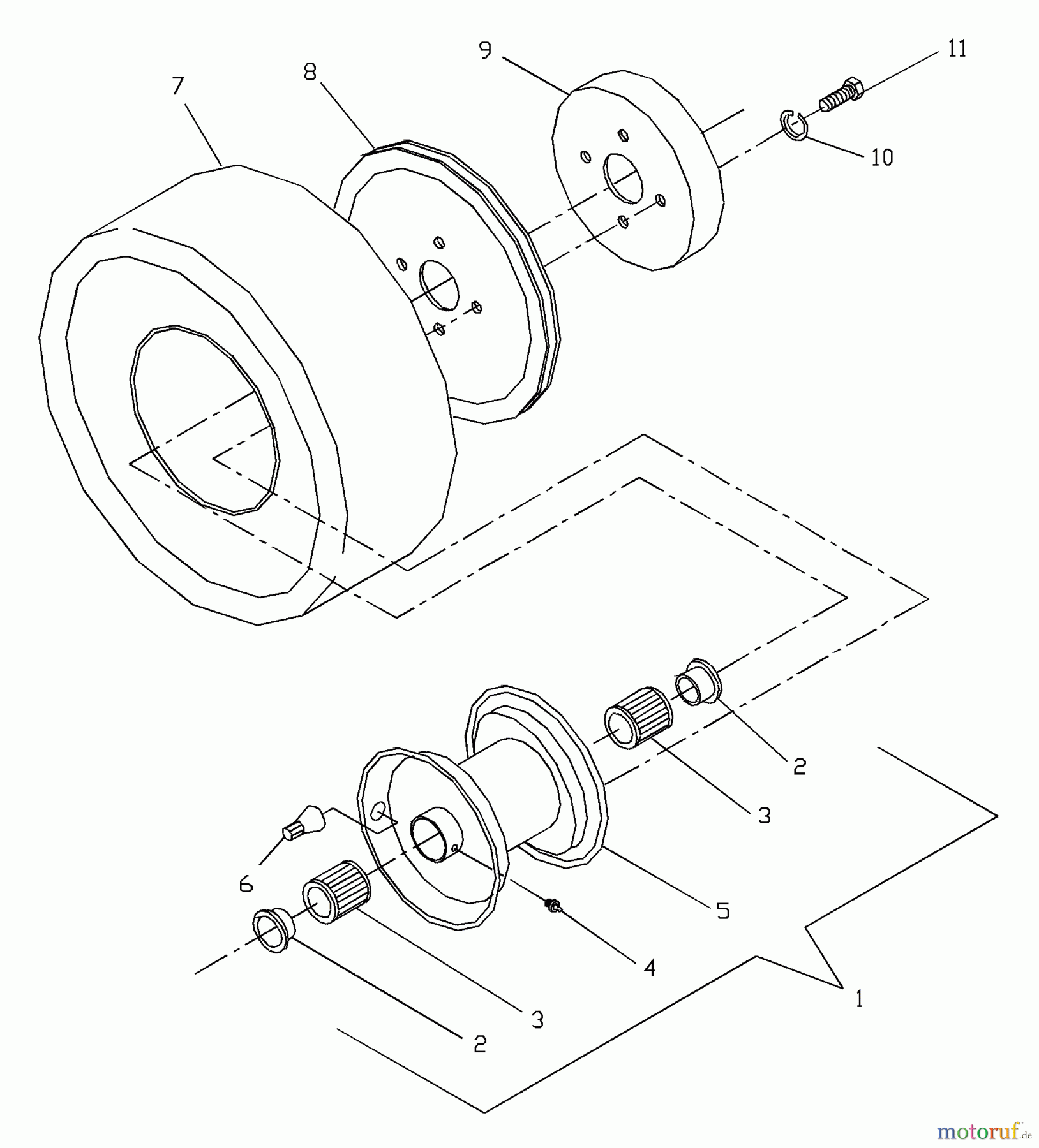  Husqvarna Rasenmäher für Großflächen W 3212A (968999101) - Husqvarna Wide-Area Walk-Behind Mower (2001-02 & After) Traction Wheel Assembly