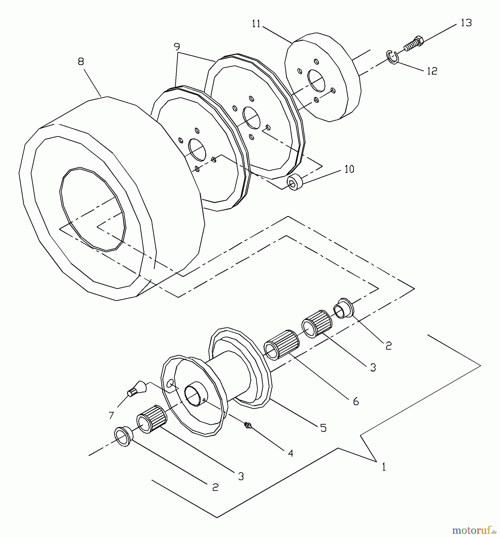  Husqvarna Rasenmäher für Großflächen W 4814A (968999104) - Husqvarna Wide-Area Walk-Behind Mower (2001-02 & After) Traction Wheel Assembly