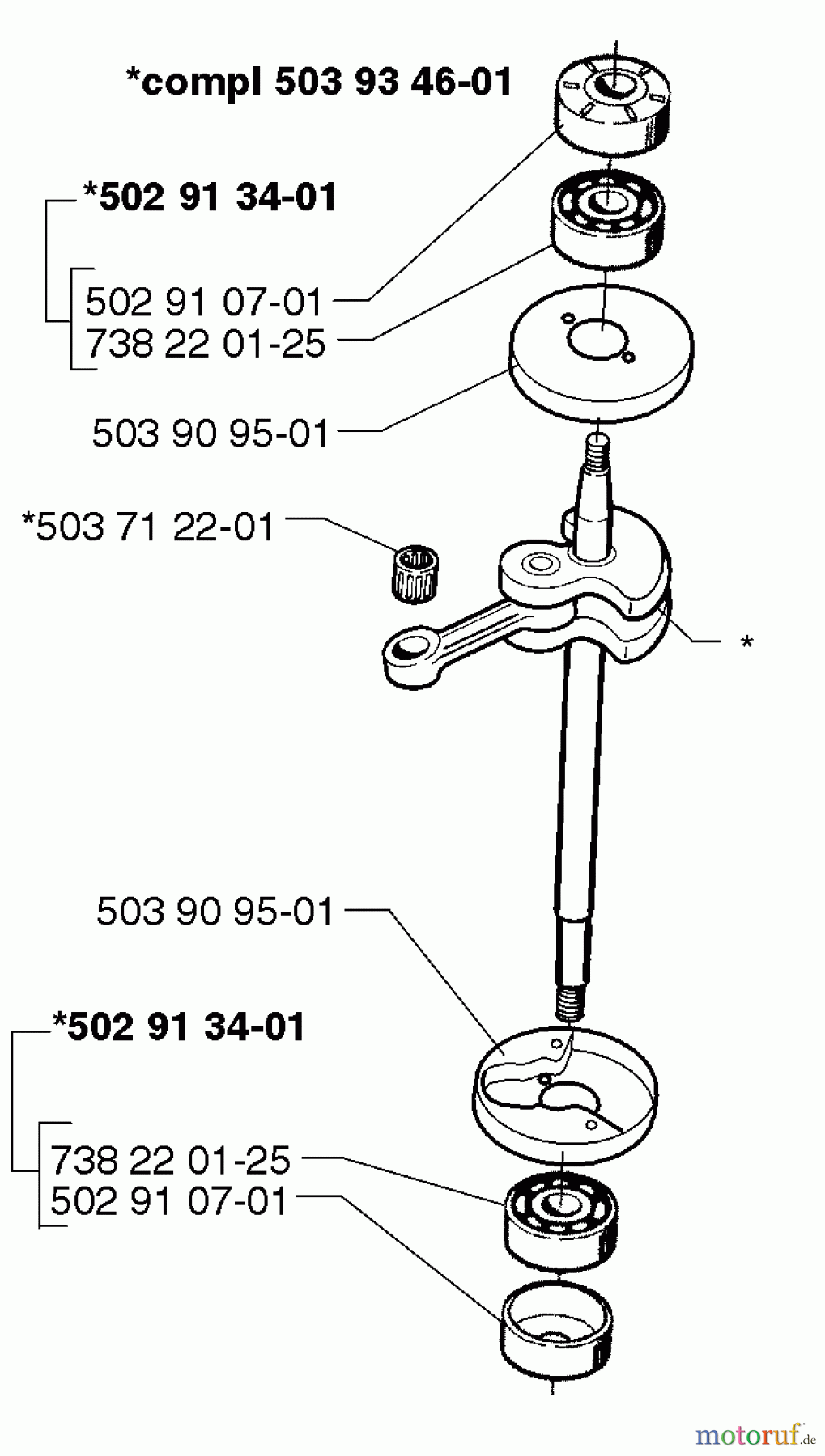 Husqvarna Bläser / Sauger / Häcksler / Mulchgeräte 225 HBV - Husqvarna Handheld Blower Vacuum (1997-02 to 1999-12) Crankshaft