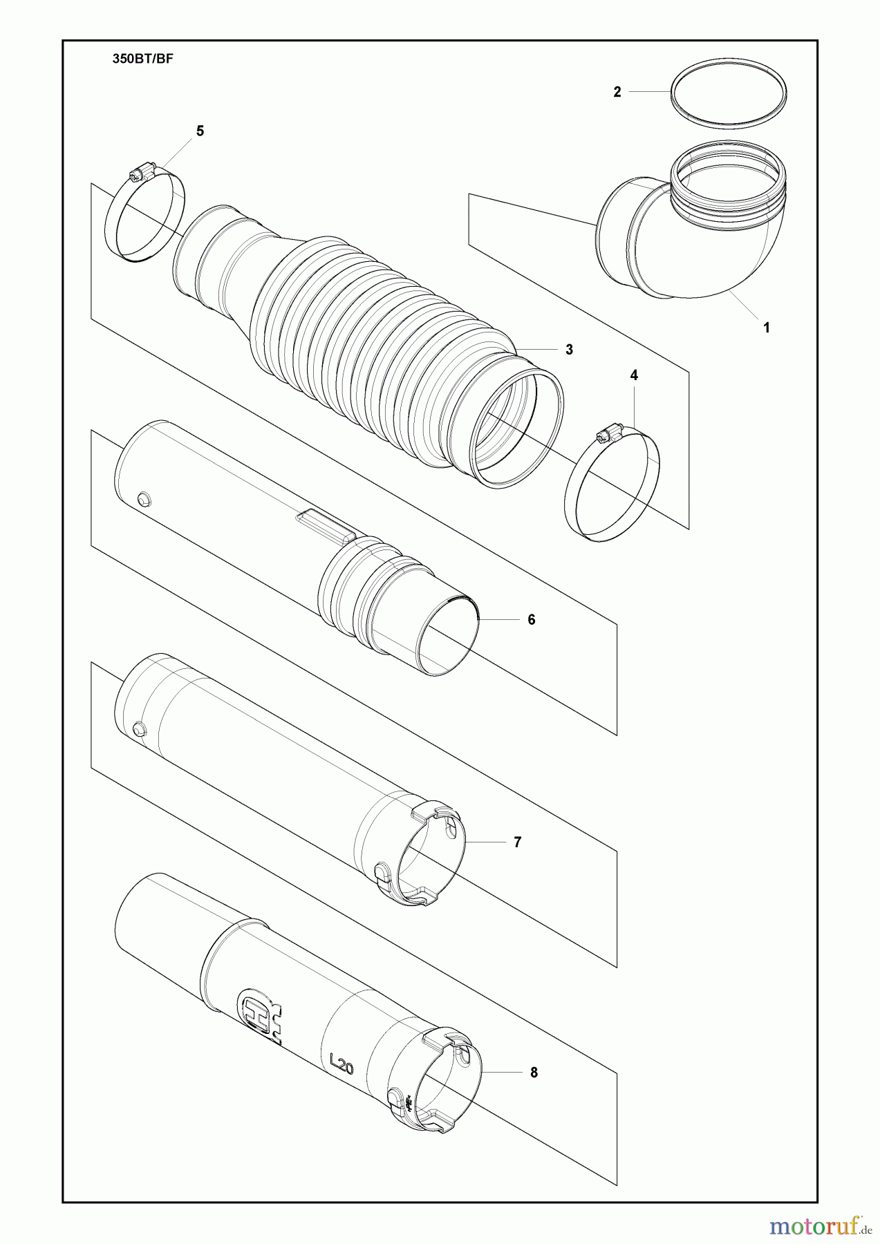 Husqvarna Bläser / Sauger / Häcksler / Mulchgeräte 350 BT - Husqvarna Backpack Blower (2009-03 & After) Tube