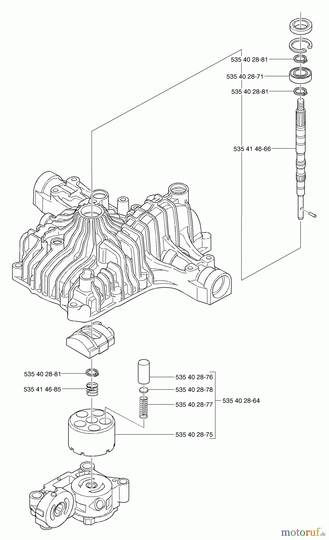 Husqvarna Motoren K 66 - Tuff Torq Transmission (2002-06 & After) Pump Shaft