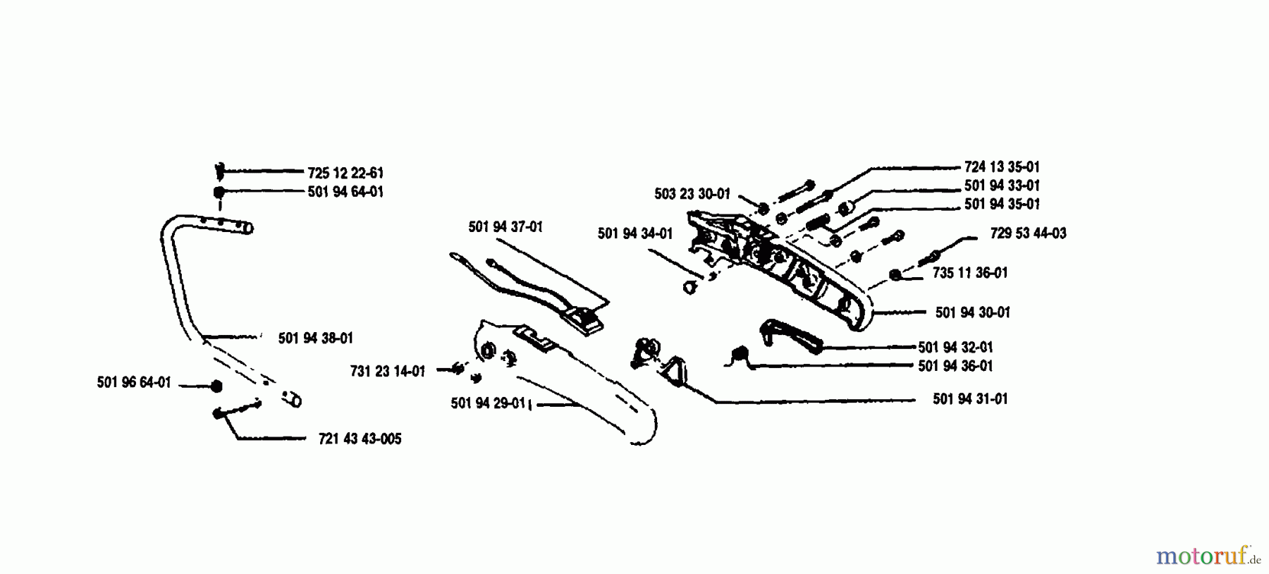  Husqvarna Heckenscheren 24 H - Husqvarna Hedge Trimmer (1985-01 to 1992-03) Handle Assembly