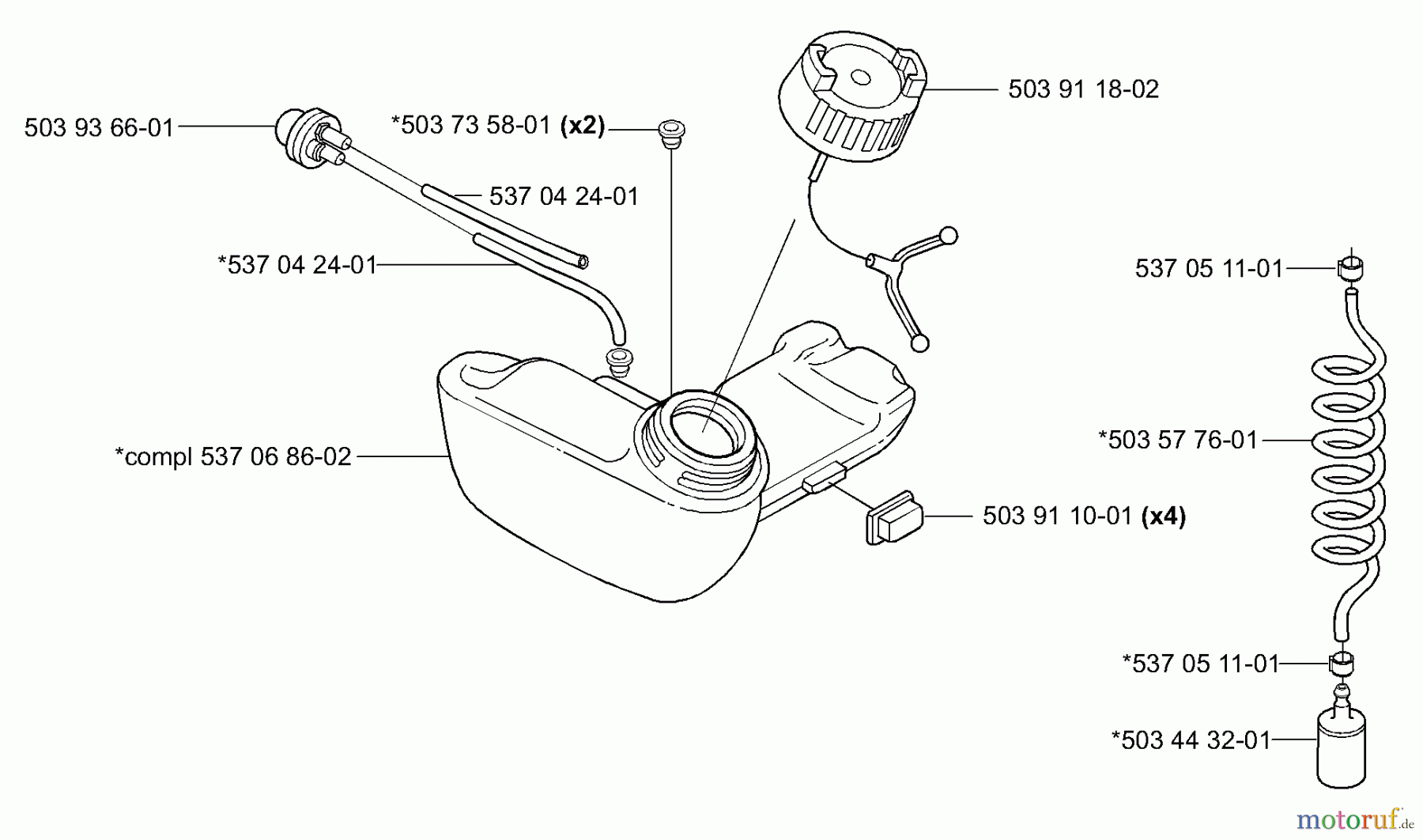 Husqvarna Heckenscheren 325 HDA 55 - Husqvarna Hedge Trimmer (2001-01 to 2001-04) Fuel Tank