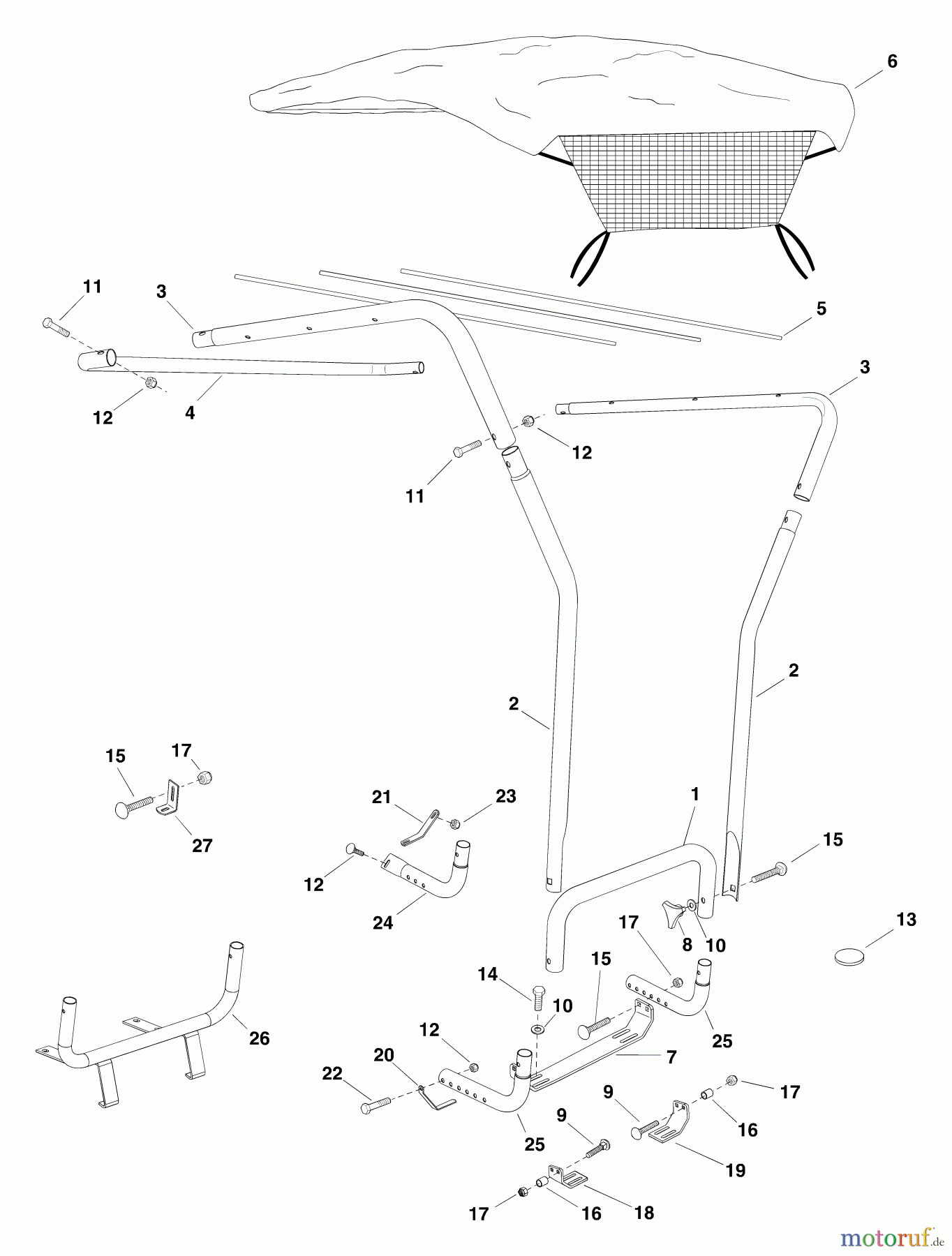 Husqvarna Zubehör, Rasenmäher / Mäher 45-03731 - Husqvarna DSS Deluxe Sun Shade (2006-03 & After) Sun Shade