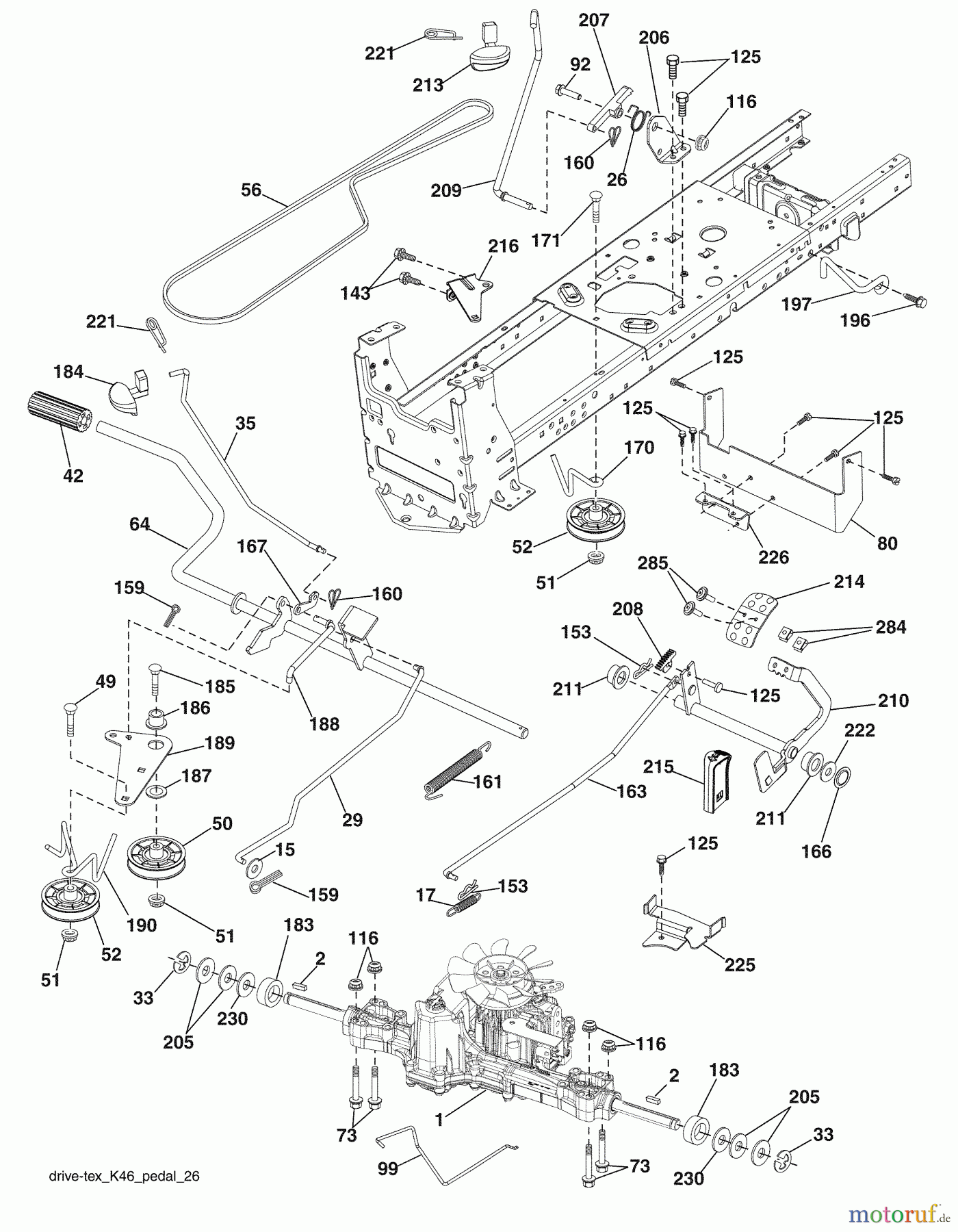Husqvarna Rasen und Garten Traktoren 2246LS (96043006300) - Husqvarna Lawn Tractor (2008-11 & After) Drive