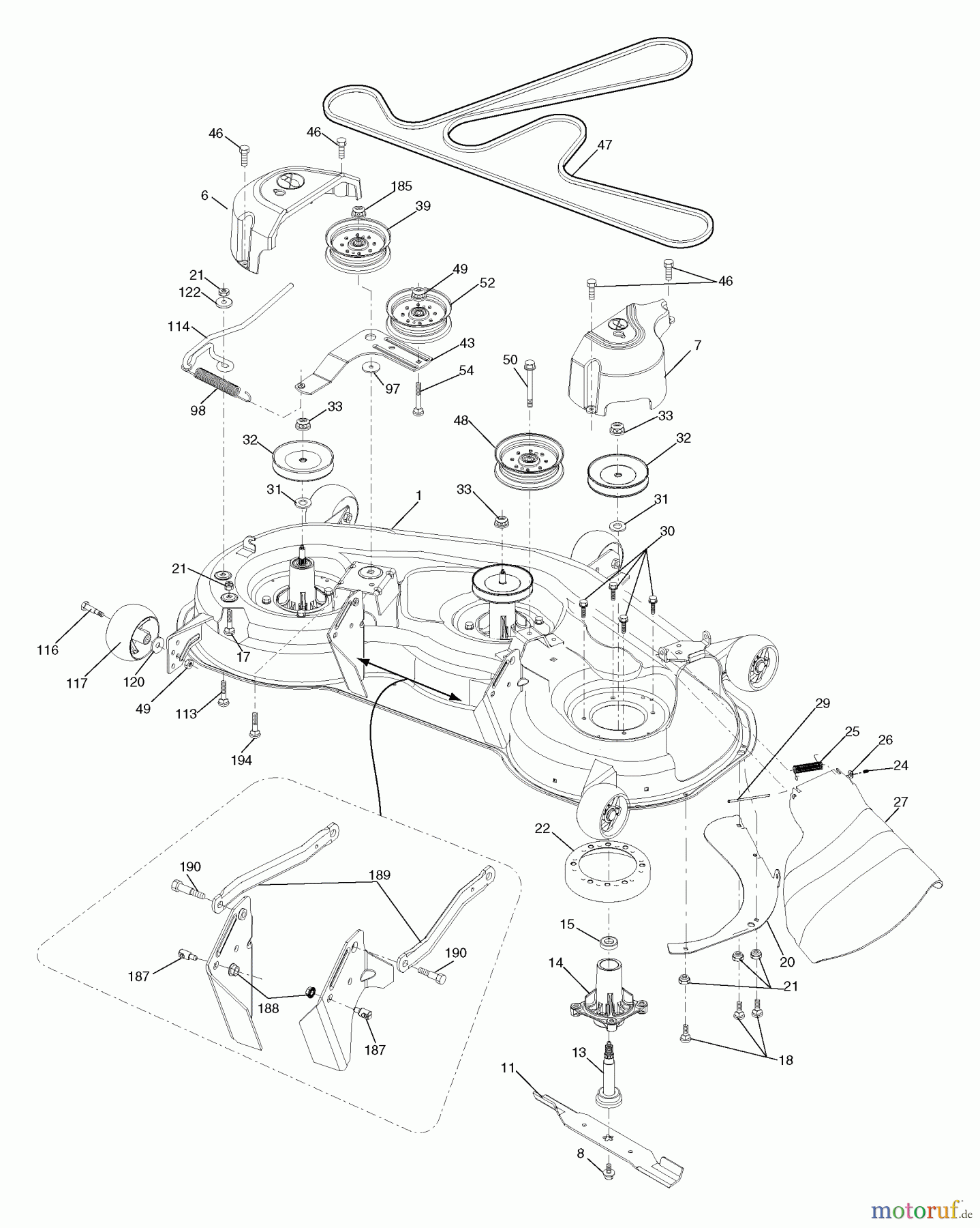 Husqvarna Rasen und Garten Traktoren GTH 2448T (960430009) (917.279260) - Husqvarna Garden Tractor (2006-06 & After) (Sears Craftsman) Mower Deck