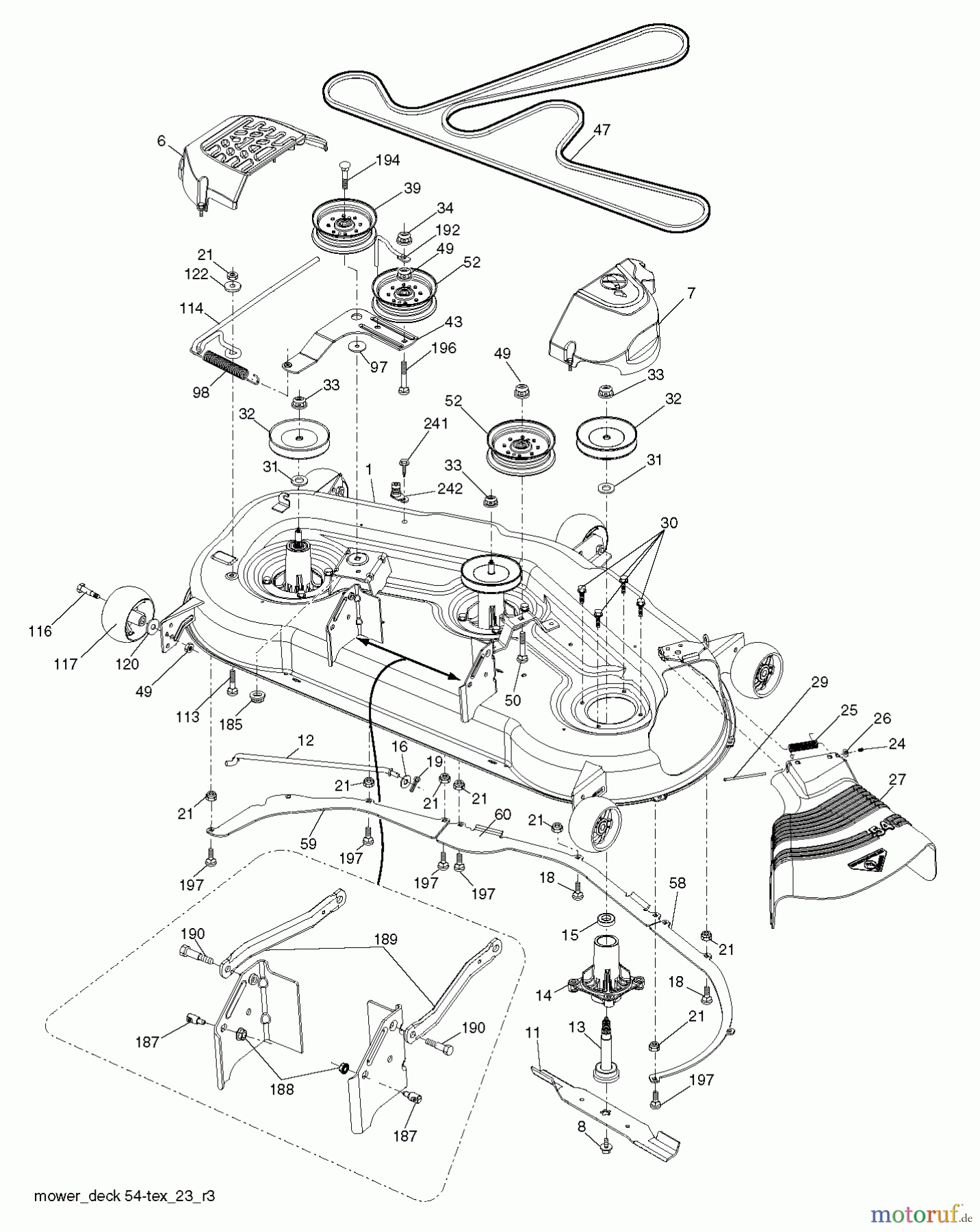 Husqvarna Rasen und Garten Traktoren GTH 264T (96041025001) - Husqvarna Garden Tractor (2012-03 & After) MOWER DECK / CUTTING DECK