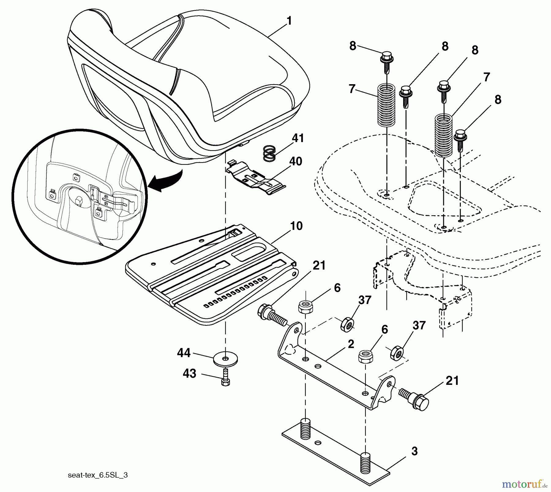 Husqvarna Rasen und Garten Traktoren GTH 27V52LS (96043009100) - Husqvarna Garden Tractor (2010-04 & After) Seat Assembly
