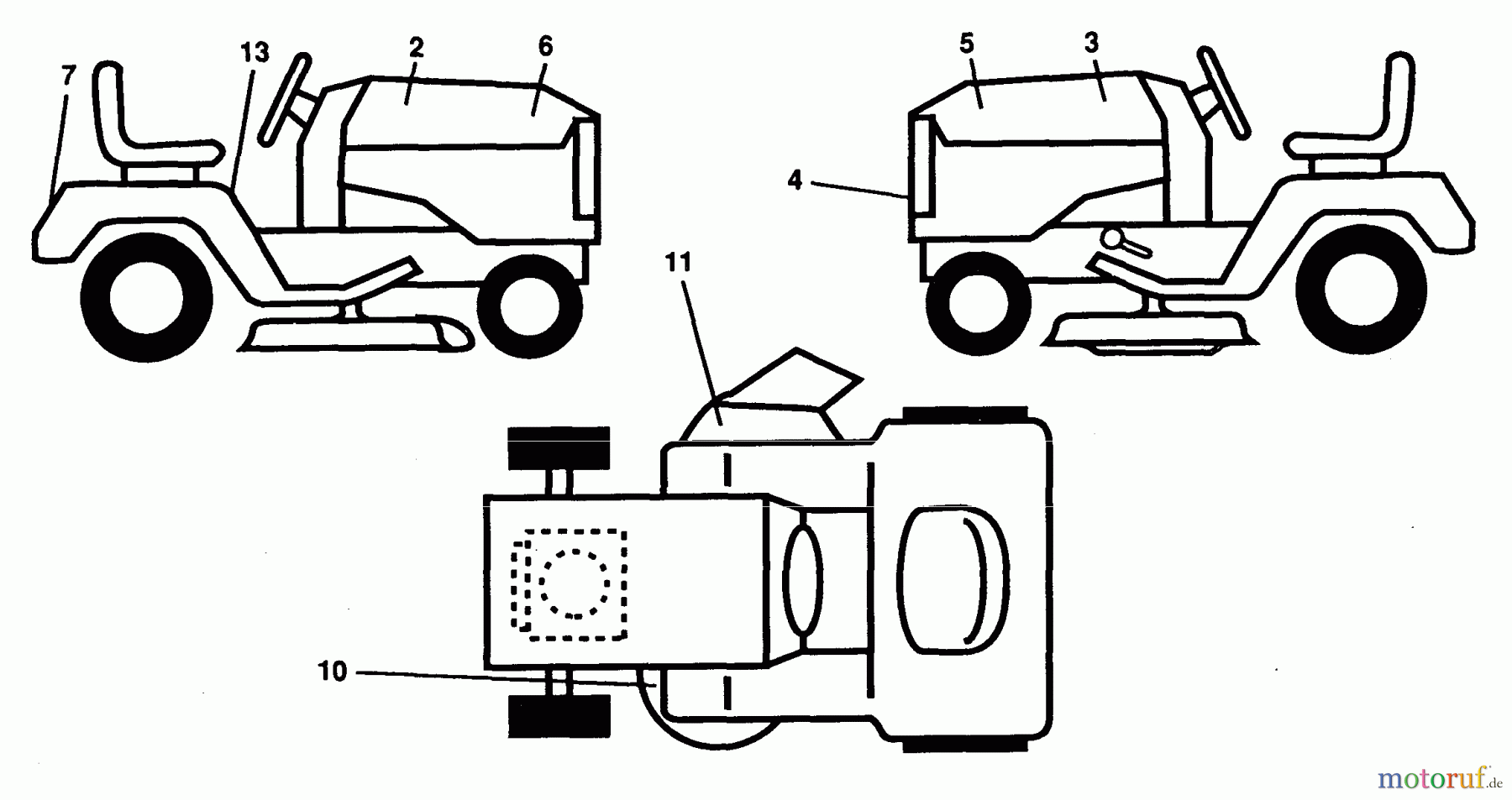  Husqvarna Rasen und Garten Traktoren LR 100 (954000572) - Husqvarna Lawn Tractor (1995-03 & After) Decals