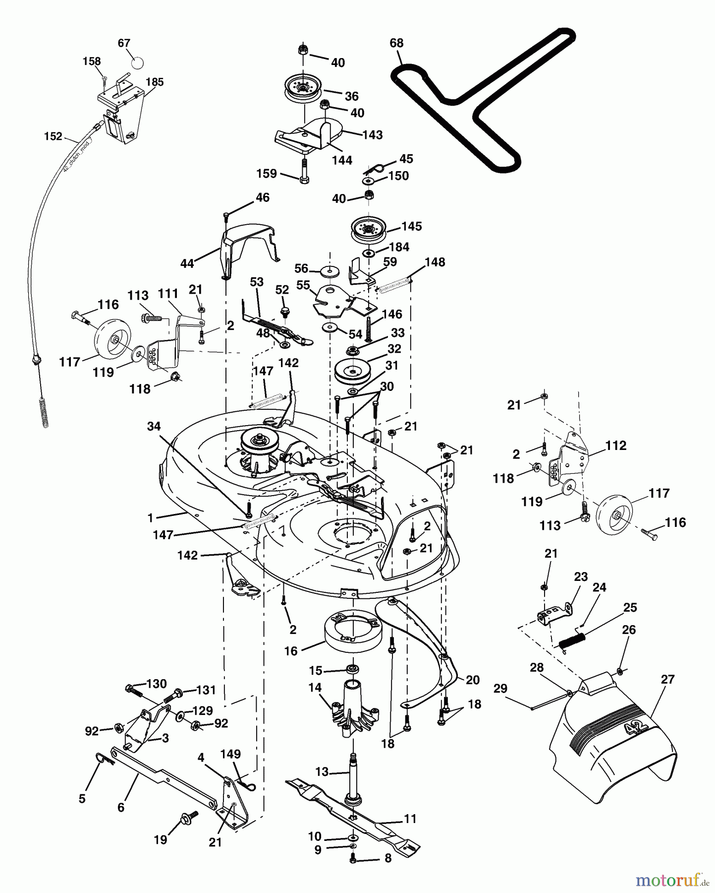 Husqvarna Rasen und Garten Traktoren LT 18542 B (954571748) - Husqvarna Lawn Tractor (2004-02 & After) Mower Deck