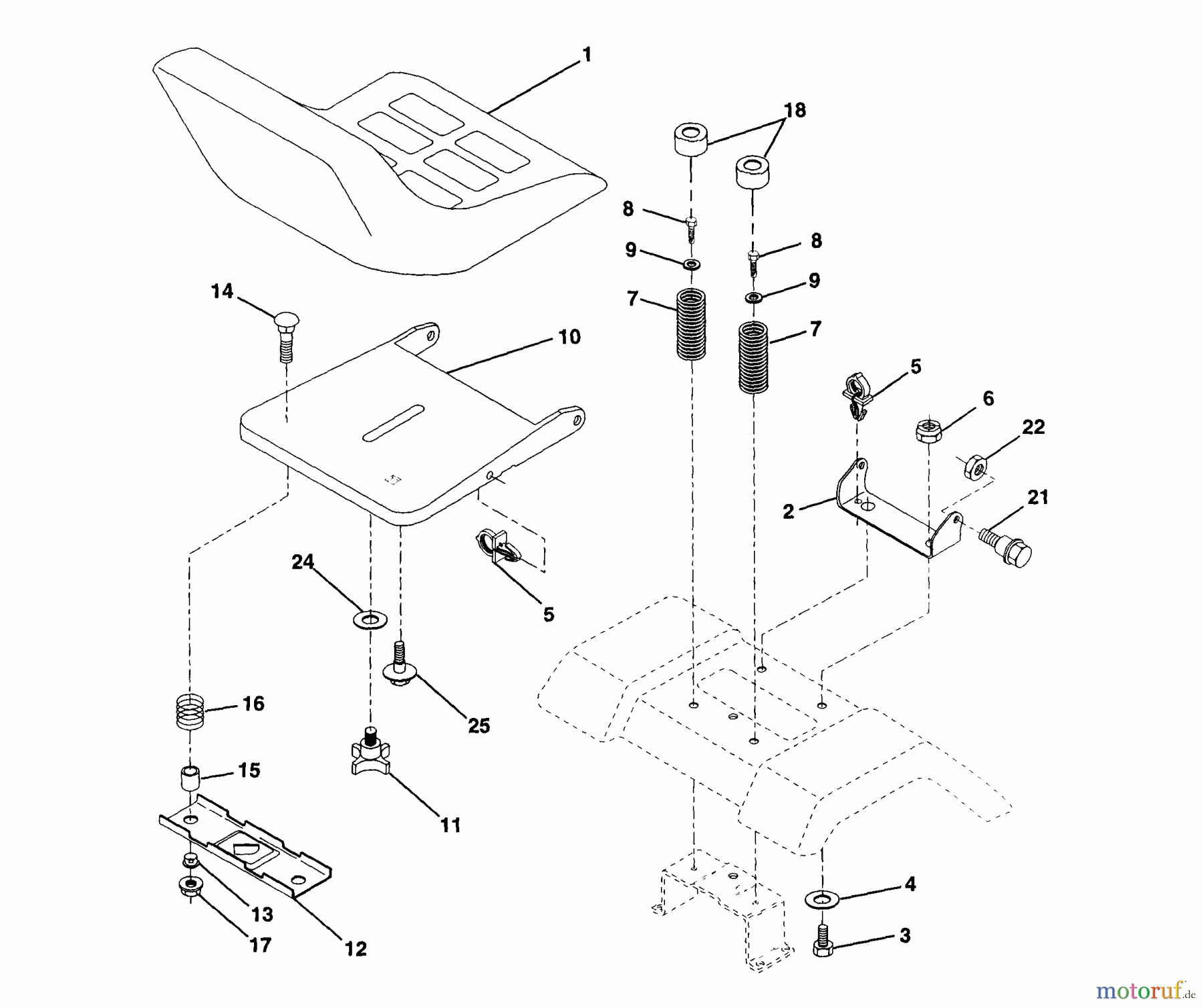 Husqvarna Rasen und Garten Traktoren LTH 145 (954140006A) - Husqvarna Lawn Tractor (1997-12 & After) Seat Assembly