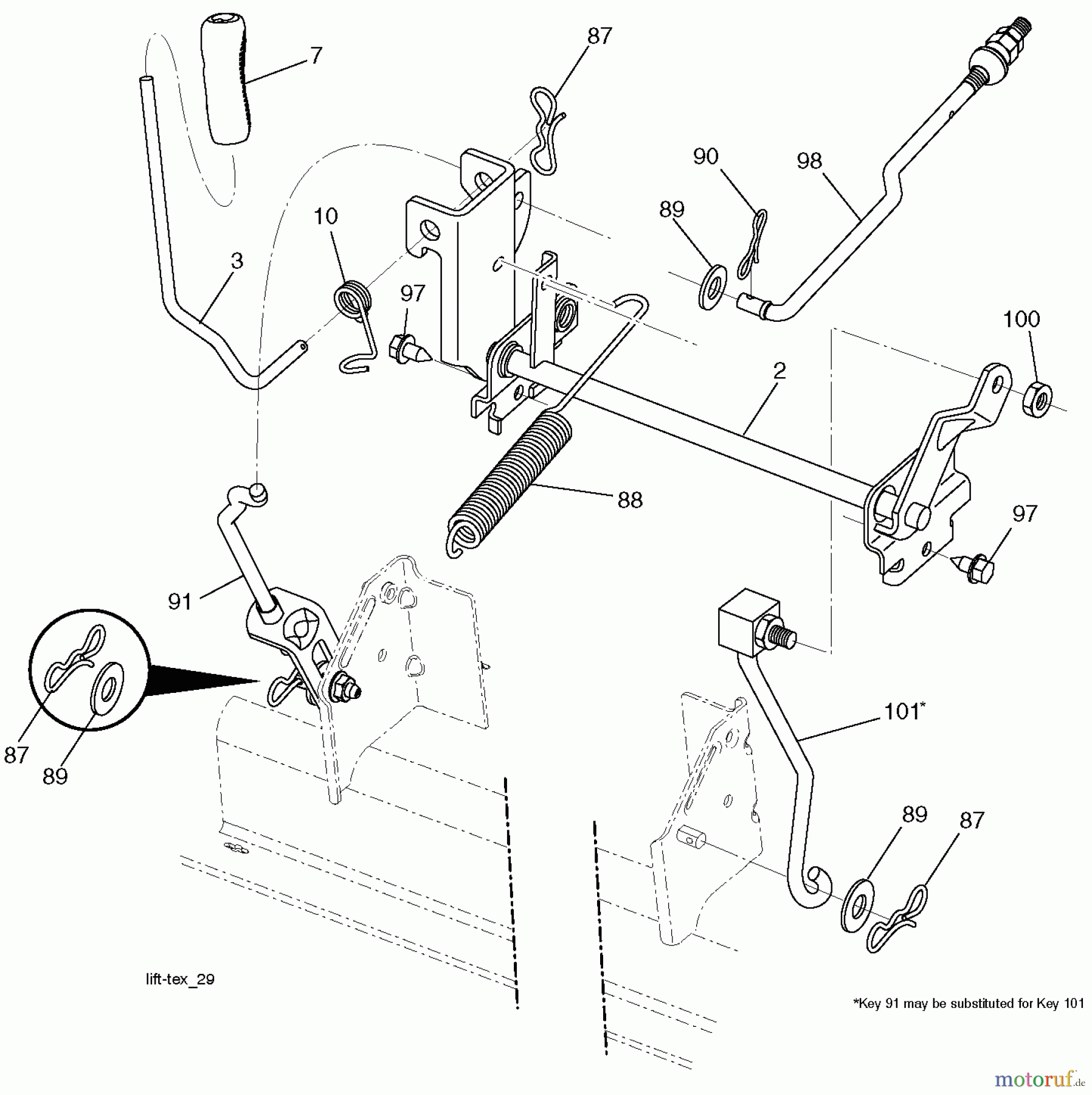 Husqvarna Rasen und Garten Traktoren LTH 154 (96041024301) - Husqvarna Lawn Tractor (2012-07 & After) MOWER LIFT / DECK LIFT
