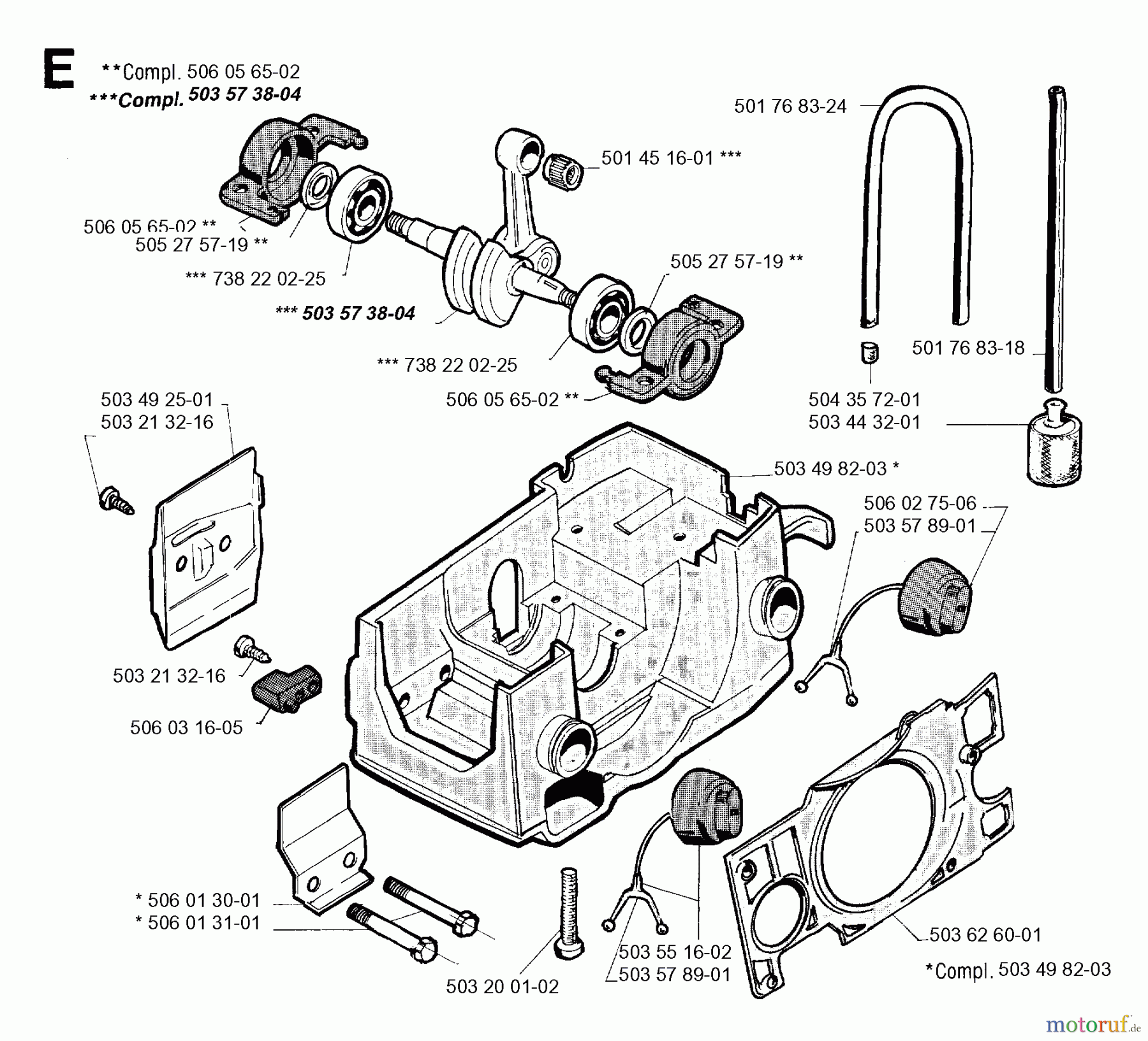 Jonsered Motorsägen 2041 - Jonsered Chainsaw (1993-05) CRANKCASE