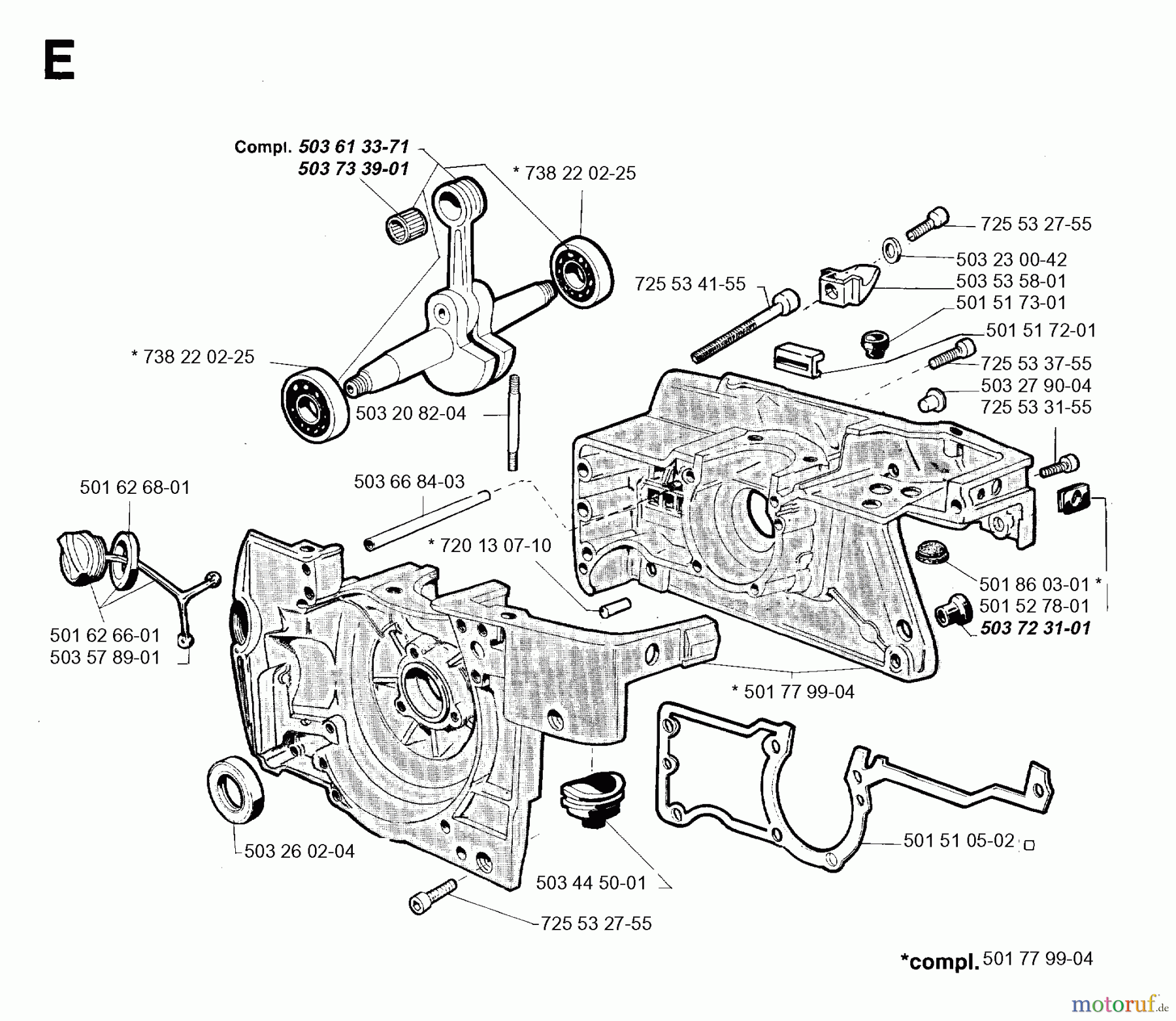  Jonsered Motorsägen 630 SUPER II - Jonsered Chainsaw (1994-08) CRANKCASE