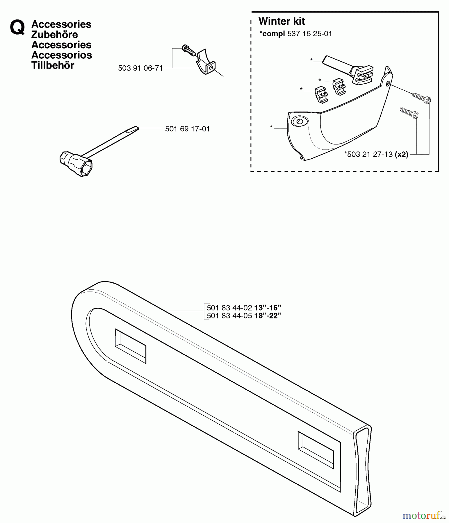 Jonsered Motorsägen CS2150 - Jonsered Chainsaw (2003-01) ACCESSORIES