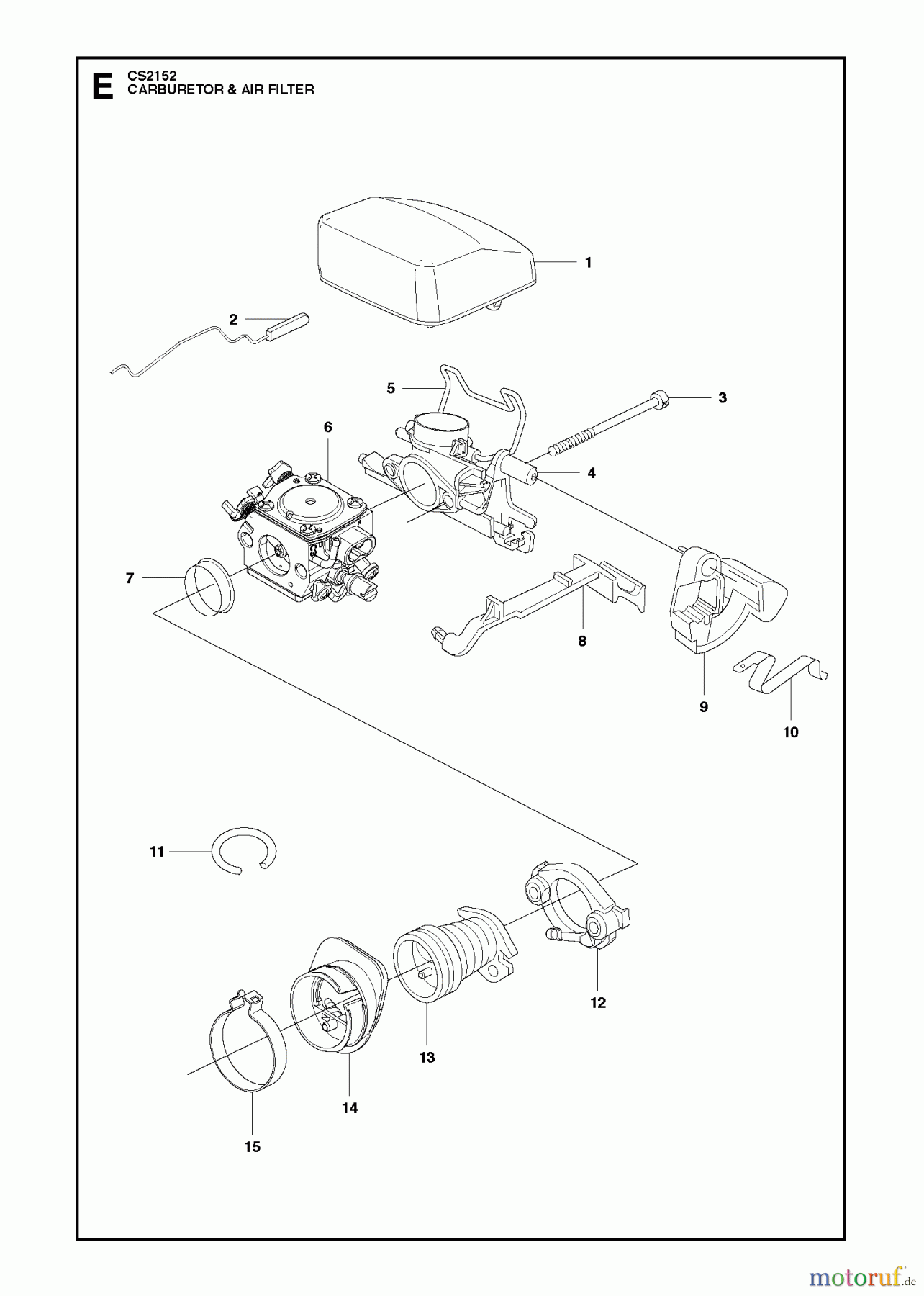  Jonsered Motorsägen CS2152 - Jonsered Chainsaw (2011-05) CARBURETOR AIR FILTER