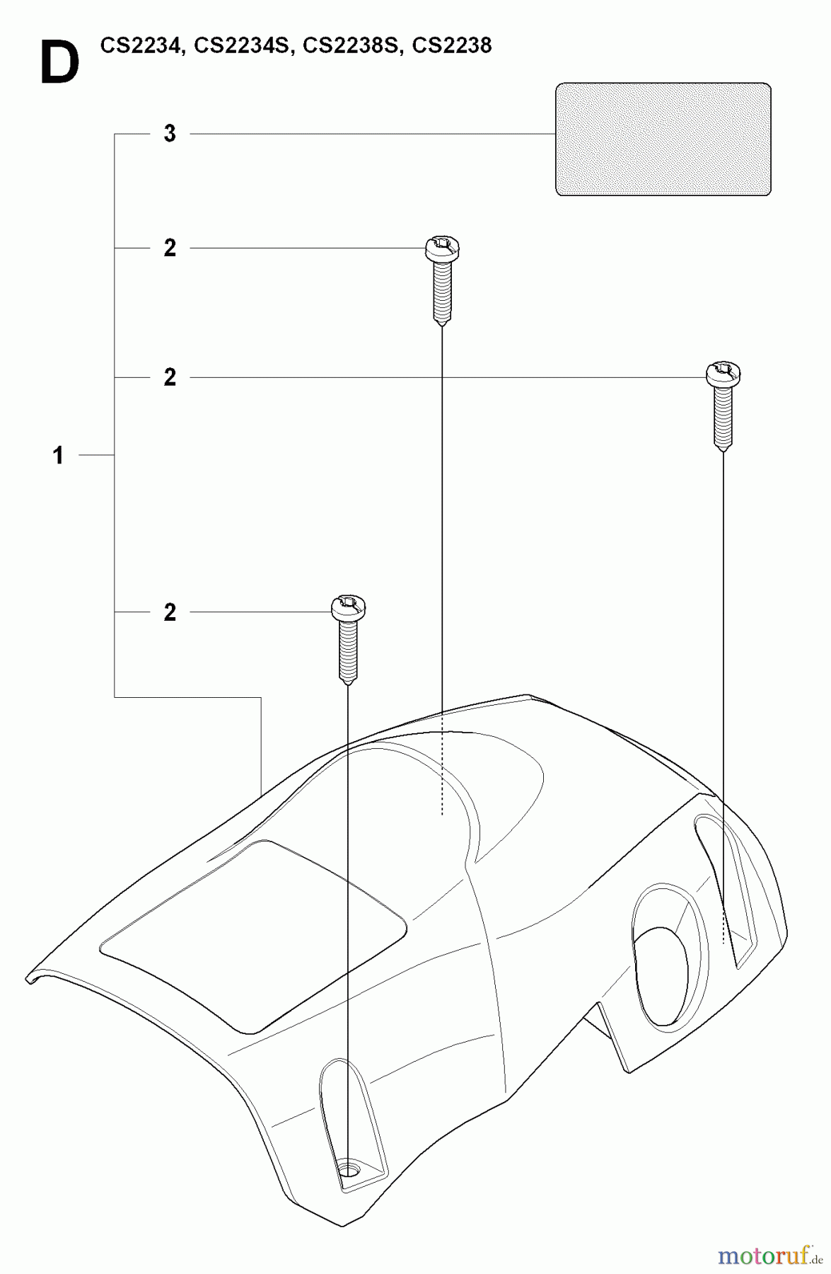 Jonsered Motorsägen CS2238 - Jonsered Chainsaw (2009-04) CYLINDER COVER