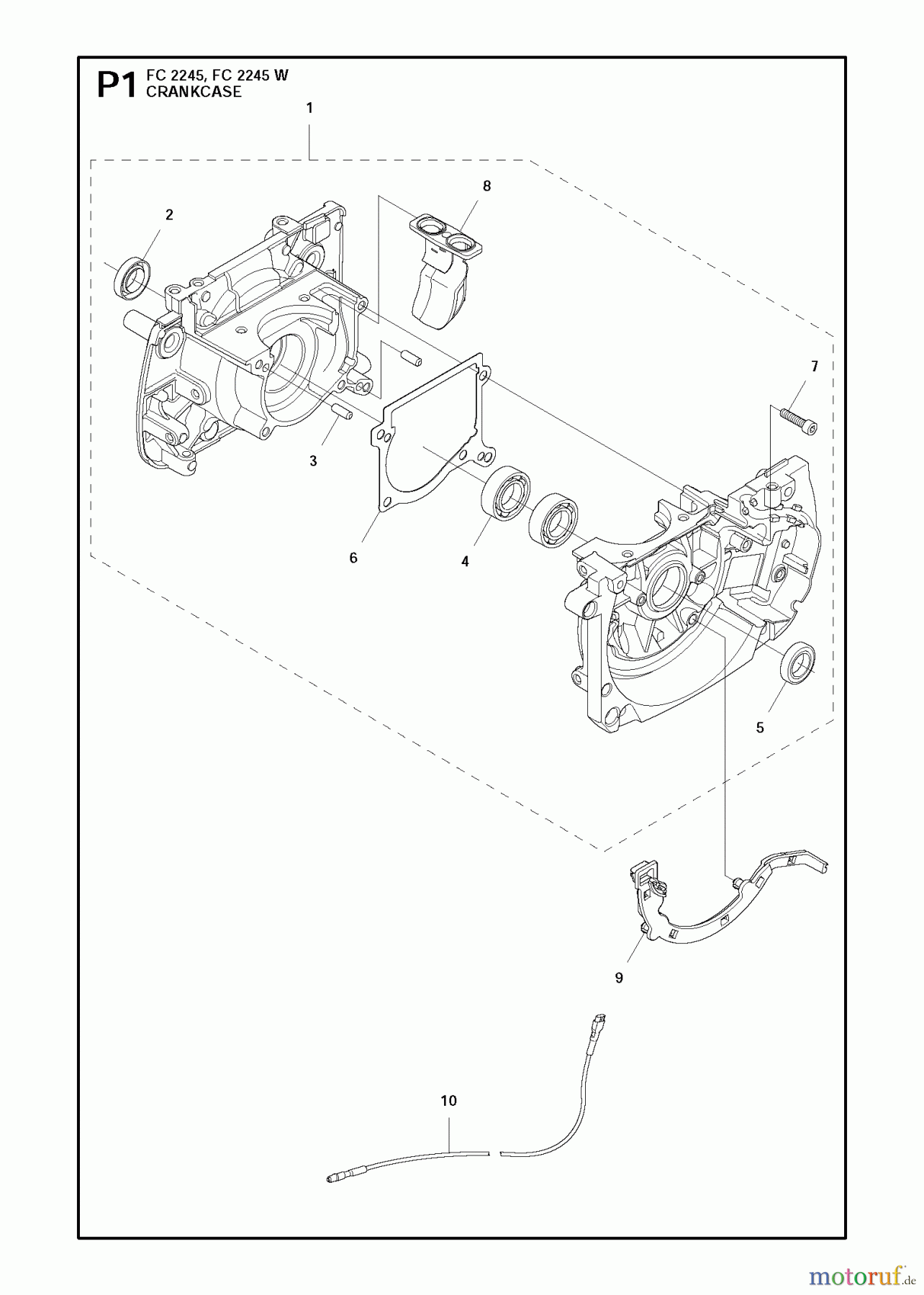 Jonsered Motorsensen, Trimmer FC2245 - Jonsered String/Brush Trimmer (2011-03) CRANKCASE
